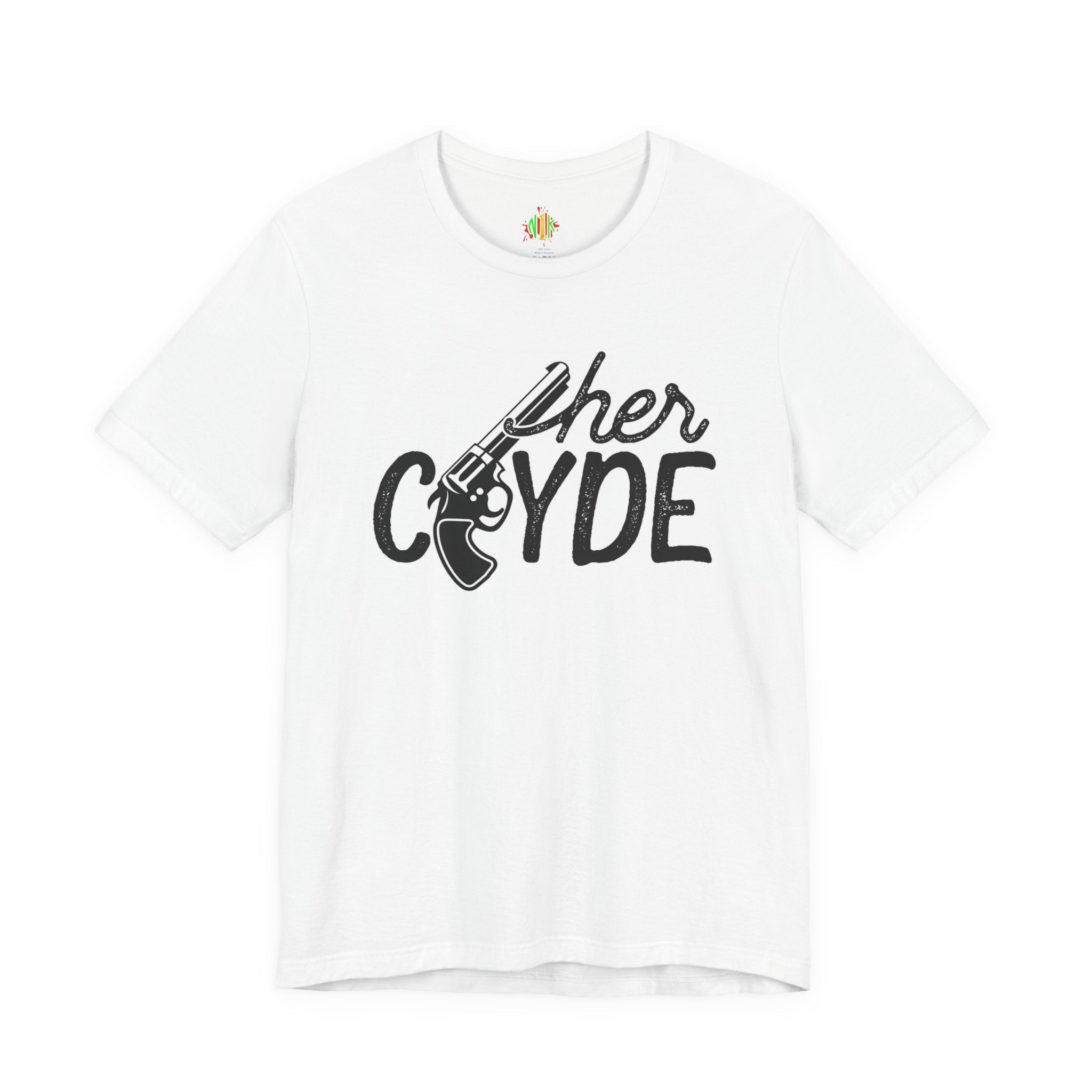 Her Clyde with Bonnie Valentine Couple's Casual Soft Unisex Jersey Crew Neck Short Sleeve Tee