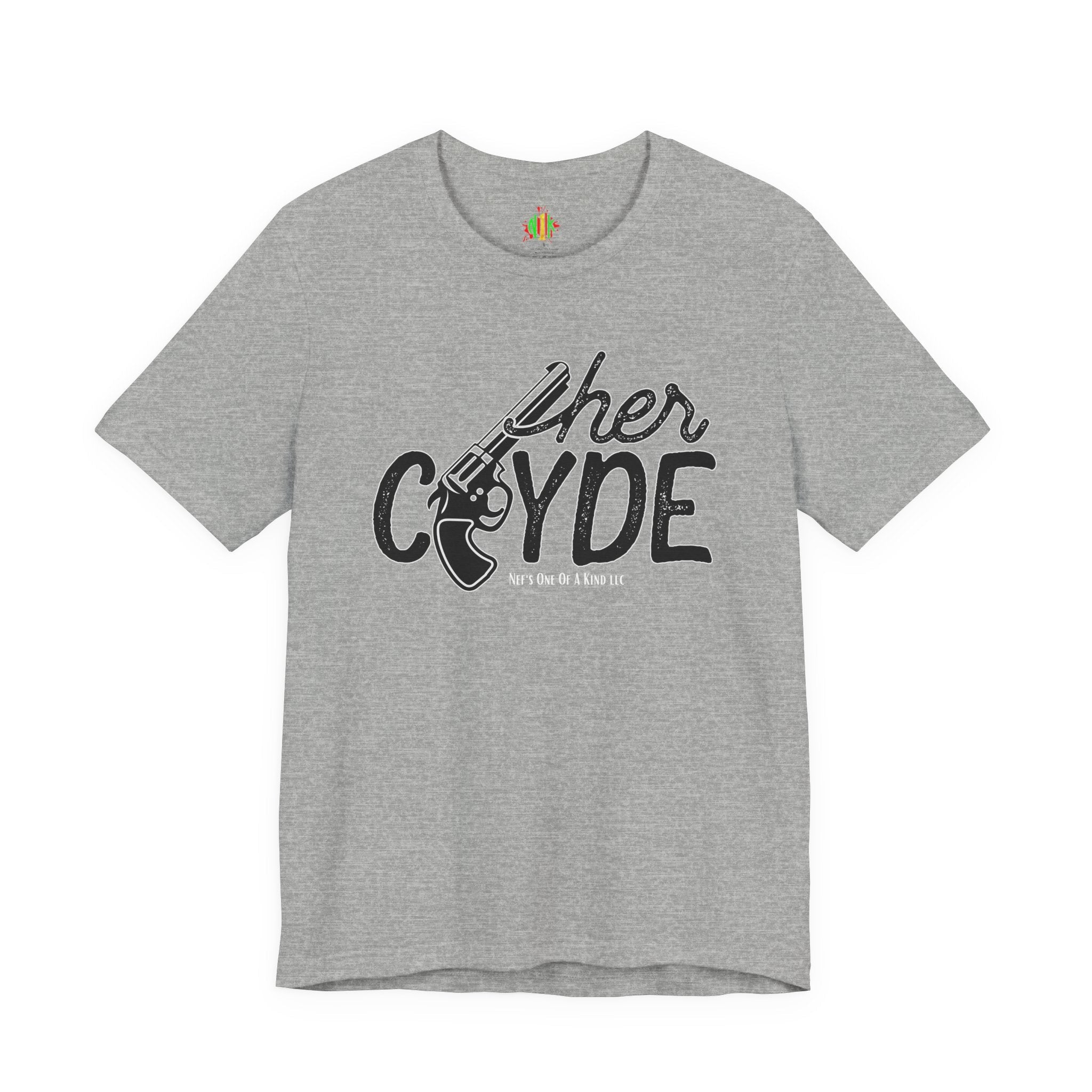 Her Clyde with Bonnie Valentine Couple's Casual Soft Unisex Jersey Crew Neck Short Sleeve Tee