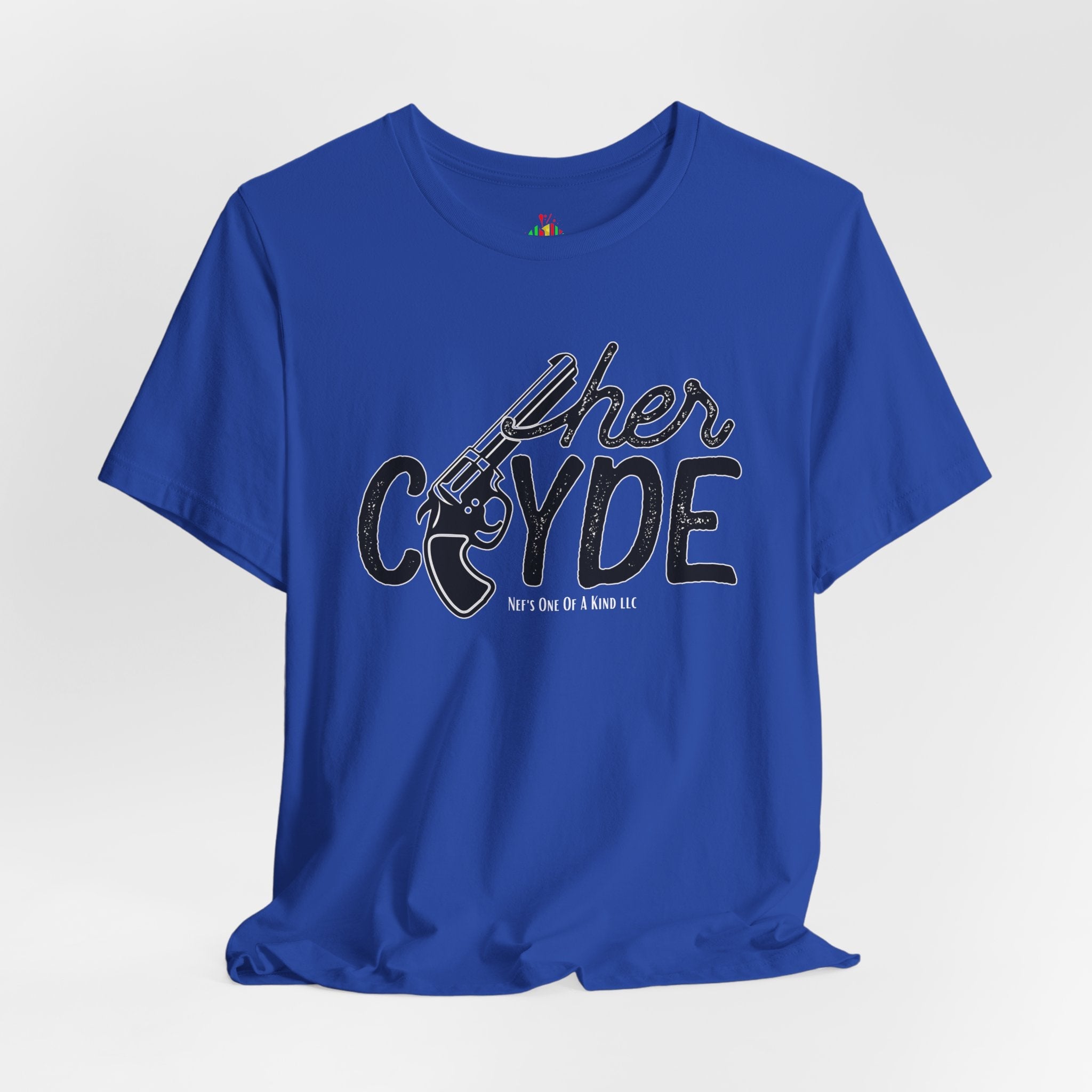 Her Clyde with Bonnie Valentine Couple's Casual Soft Unisex Jersey Crew Neck Short Sleeve Tee