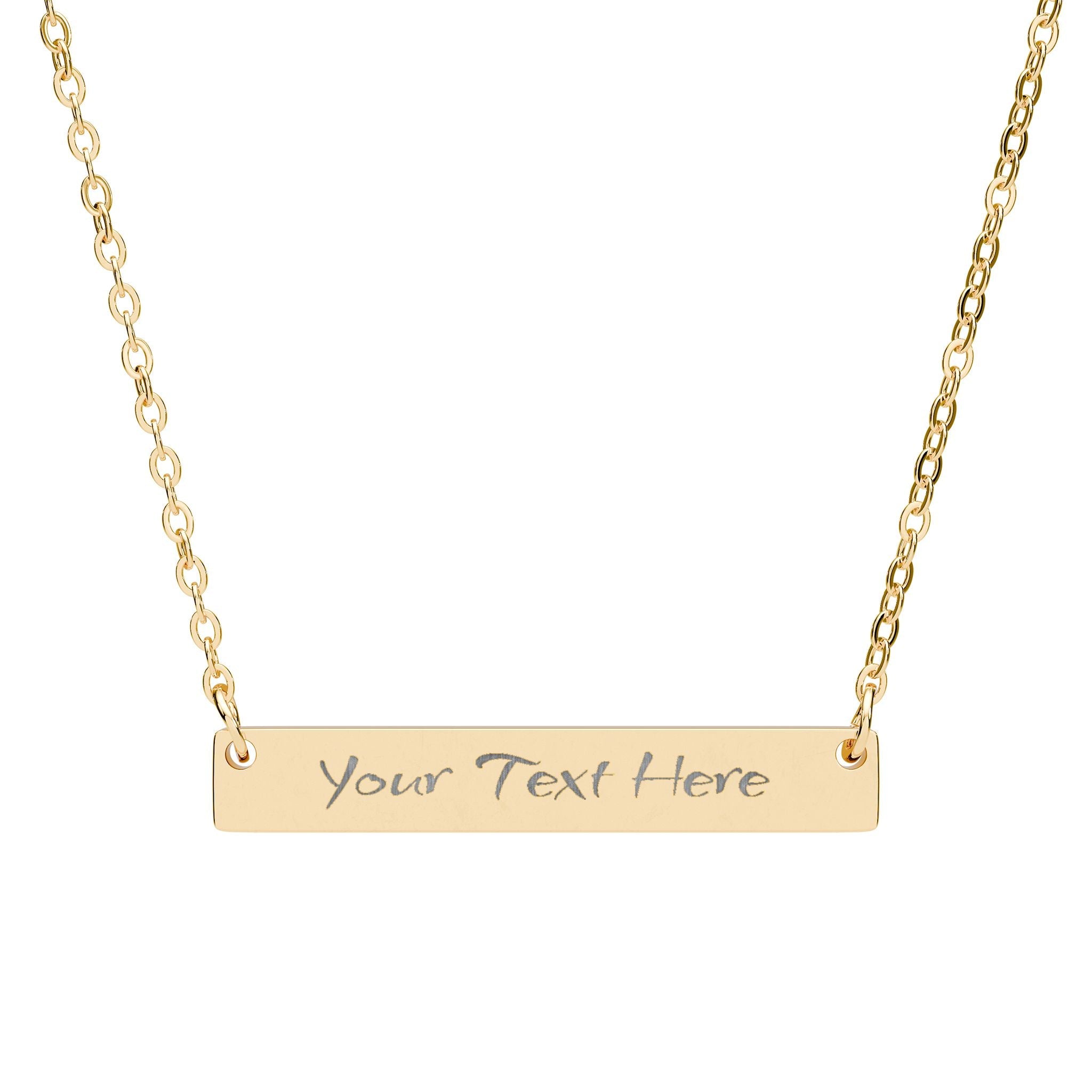 Horizontal Bar Necklace (Engraving)
