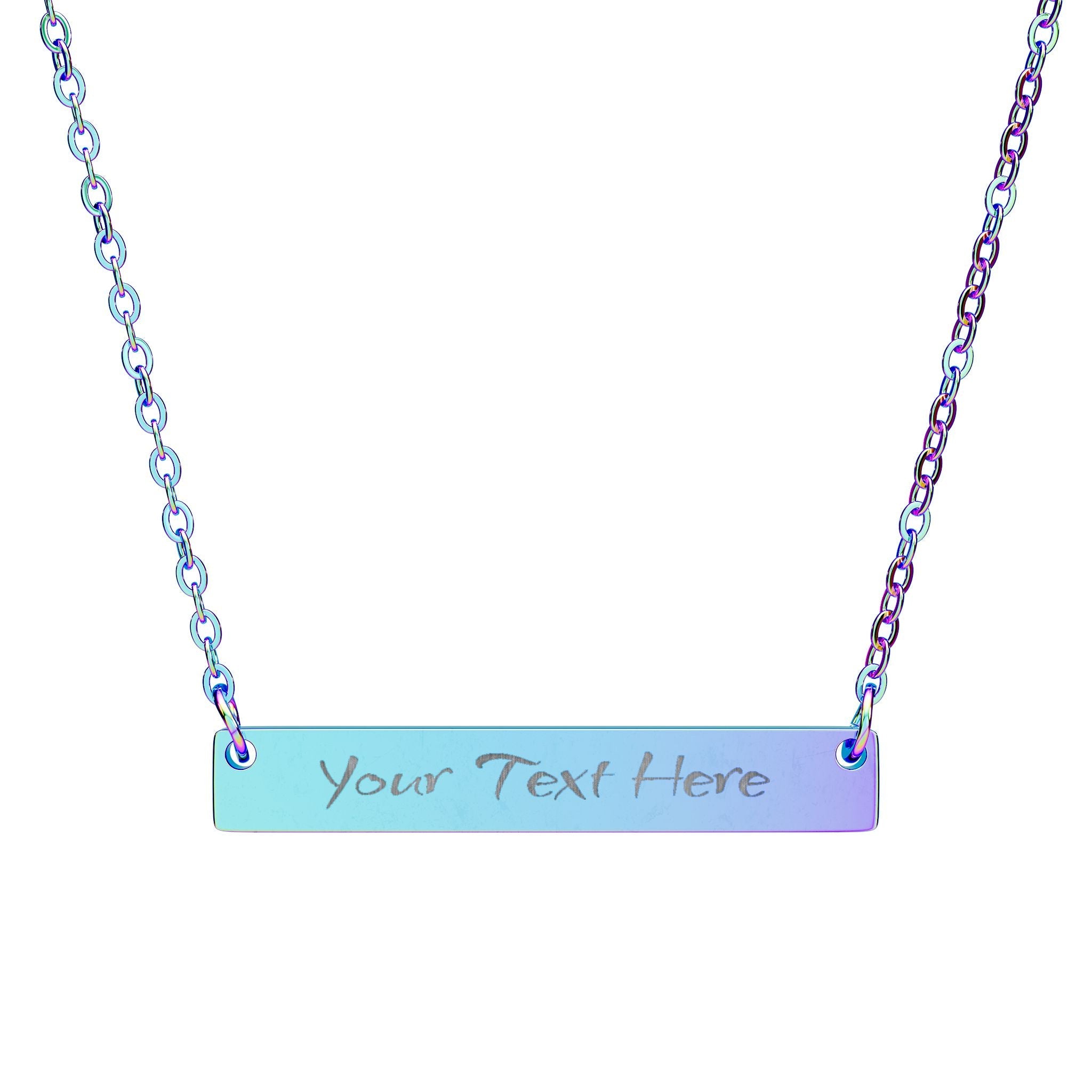 Horizontal Bar Necklace (Engraving)