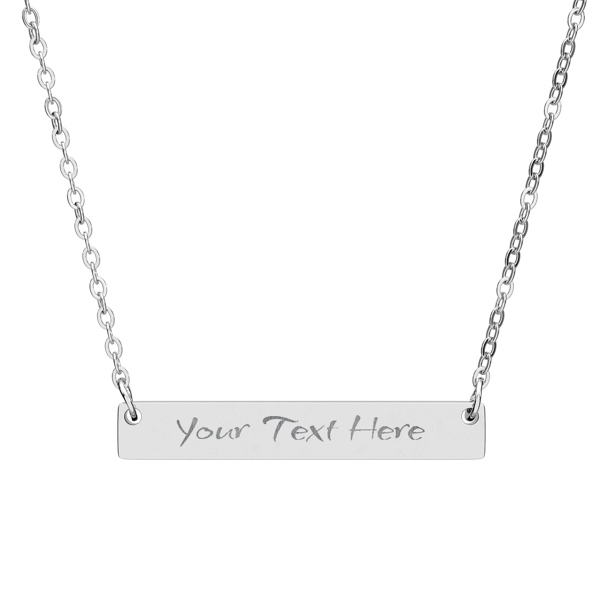 Horizontal Bar Necklace (Engraving)