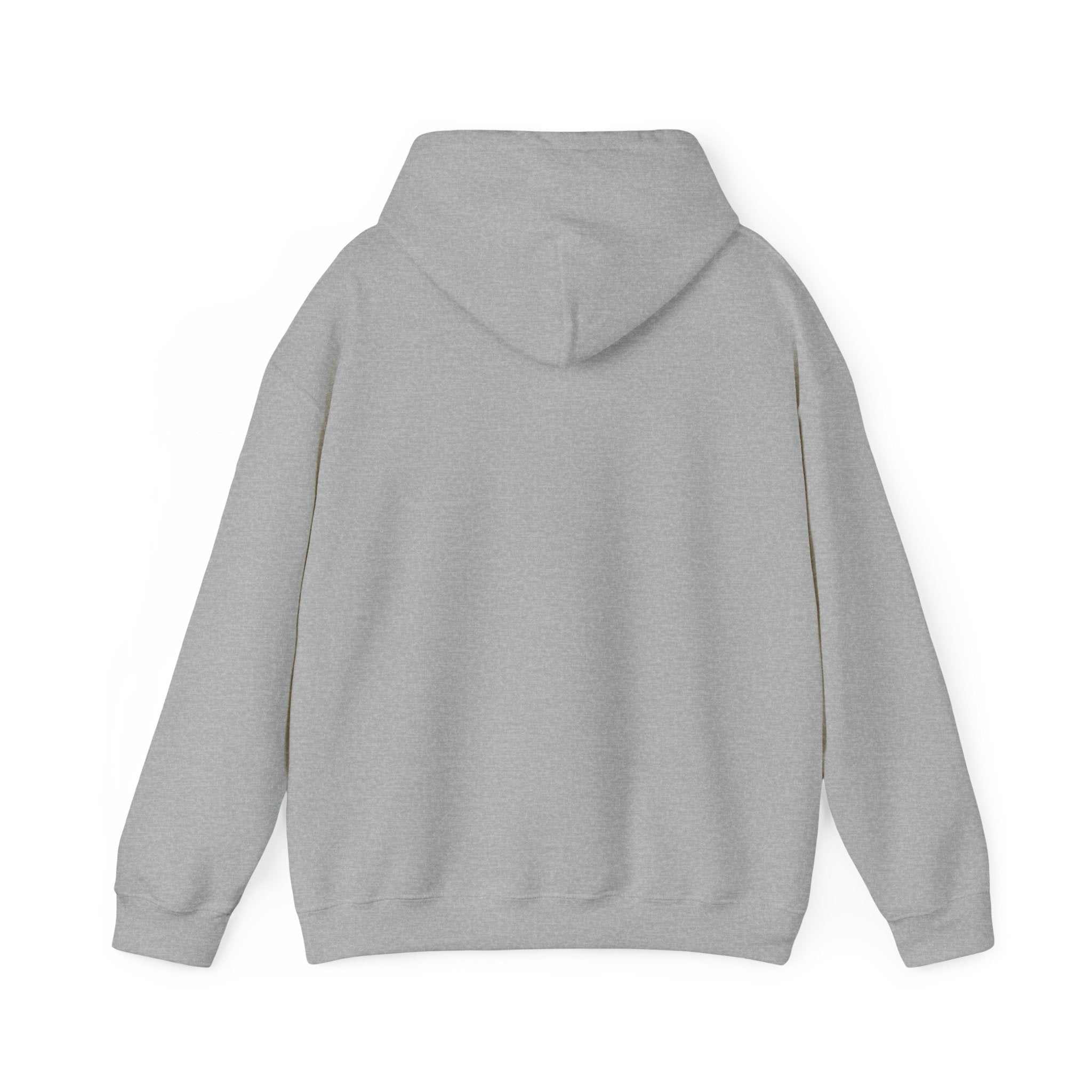 Black IDC logo hoodie with kangaroo pocket and drawstring hood, unisex heavy blend sweatshirt for warmth and style
