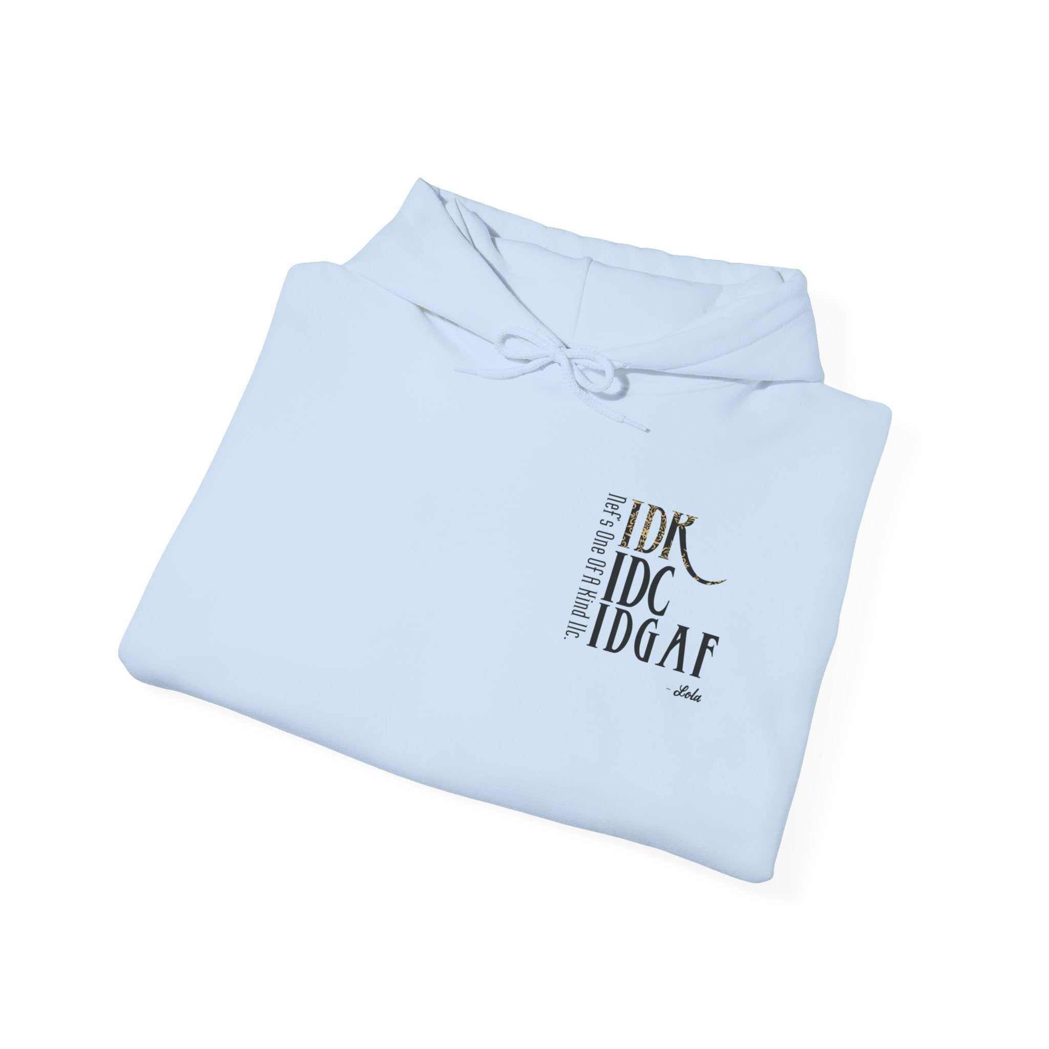 IDC Logo Hoodie unisex heavy blend cotton-polyester sweatshirt with kangaroo pocket and matching drawstring hood