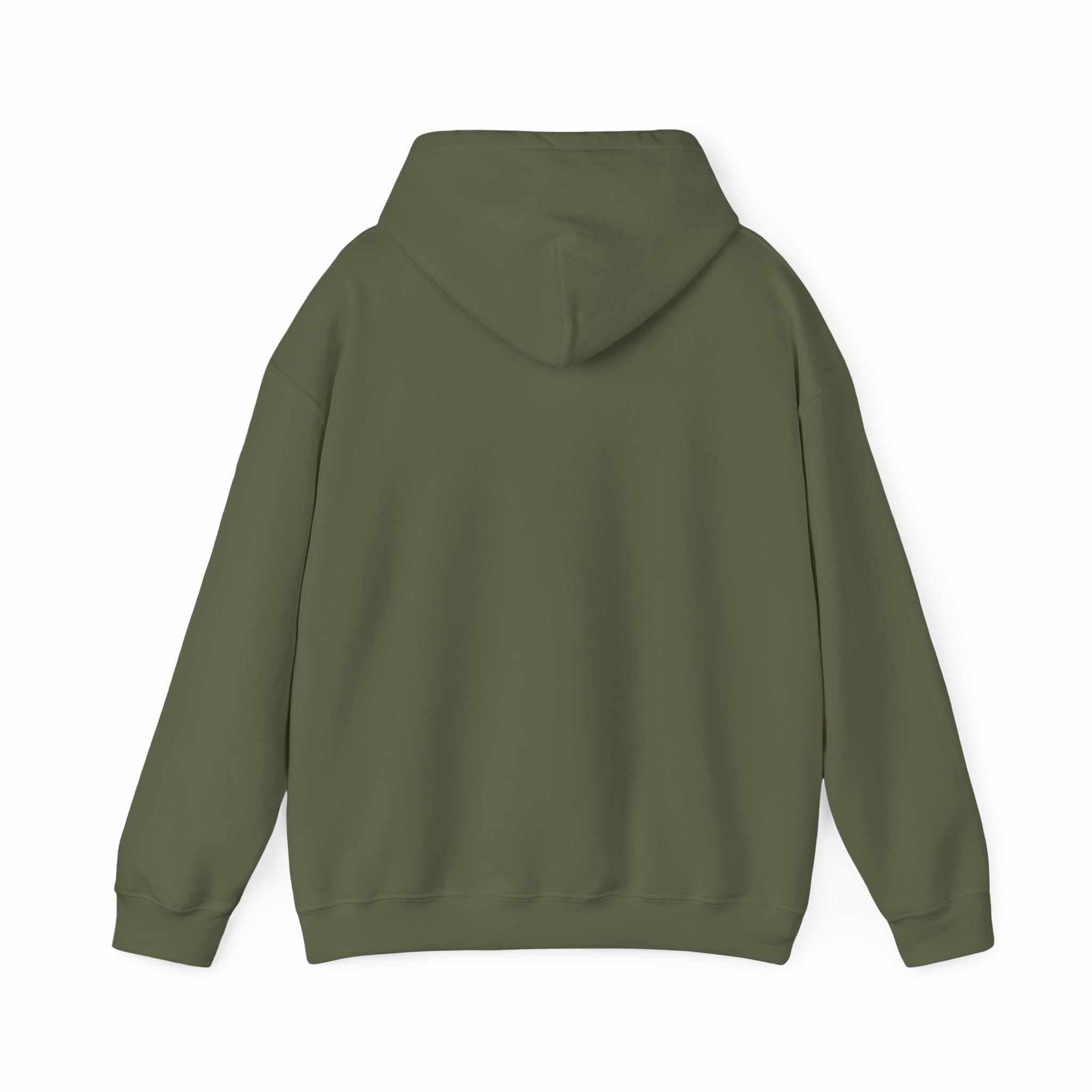 IDC logo hoodie in black with drawstring hood and kangaroo pocket, unisex cotton-polyester blend sweatshirt