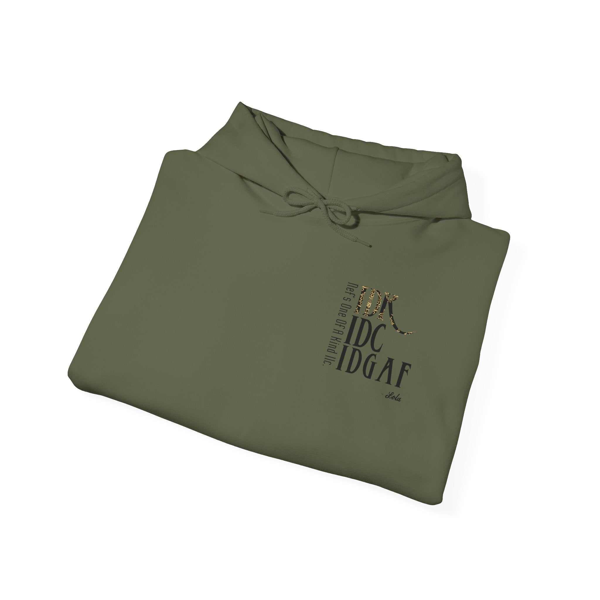 IDC Logo Hoodie unisex heavy blend cotton-polyester hooded sweatshirt with kangaroo pocket and drawstring hood