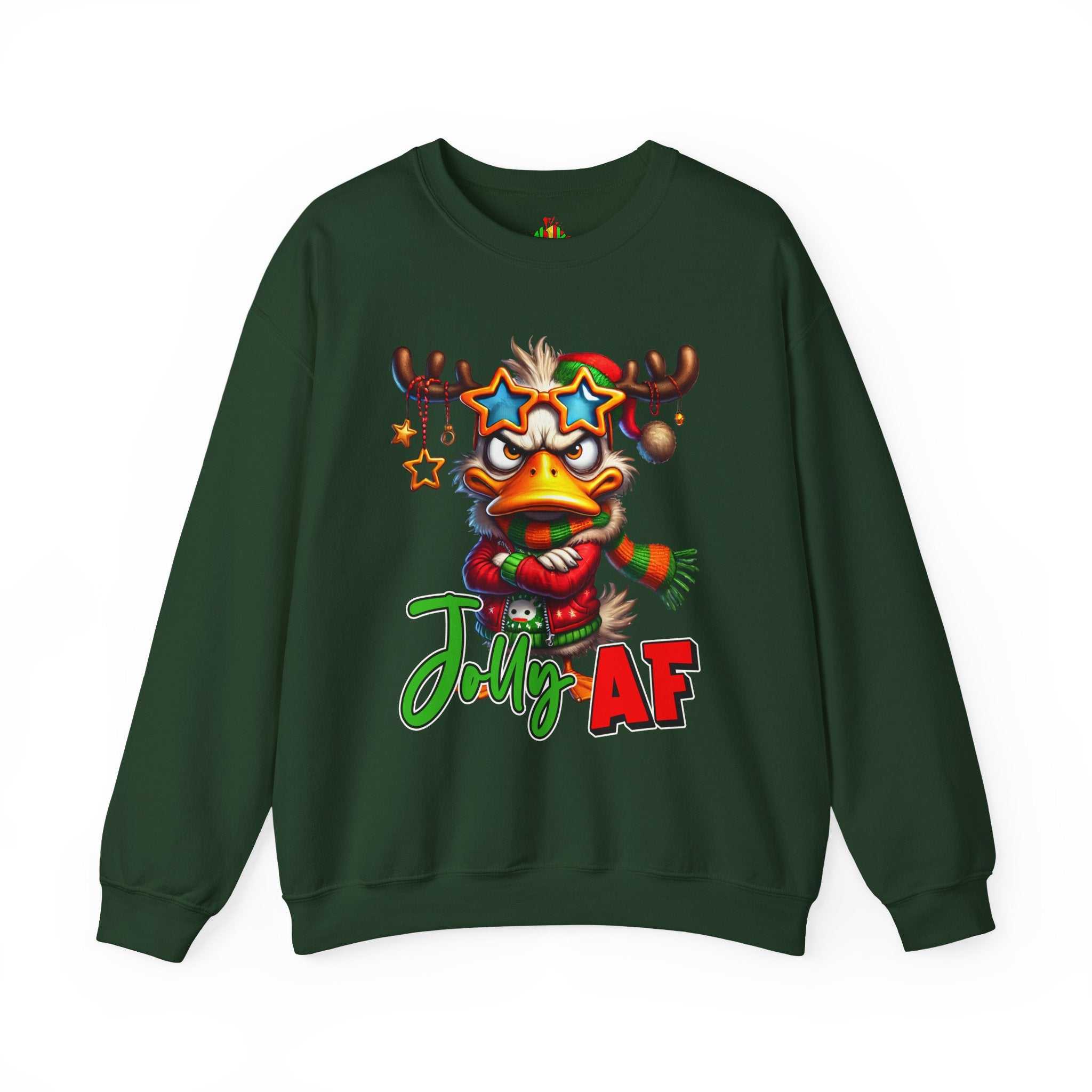 Jolly AF Funny Christmas Crew Neck SweatshirtSweatshirtJolly AF Sweatshirt