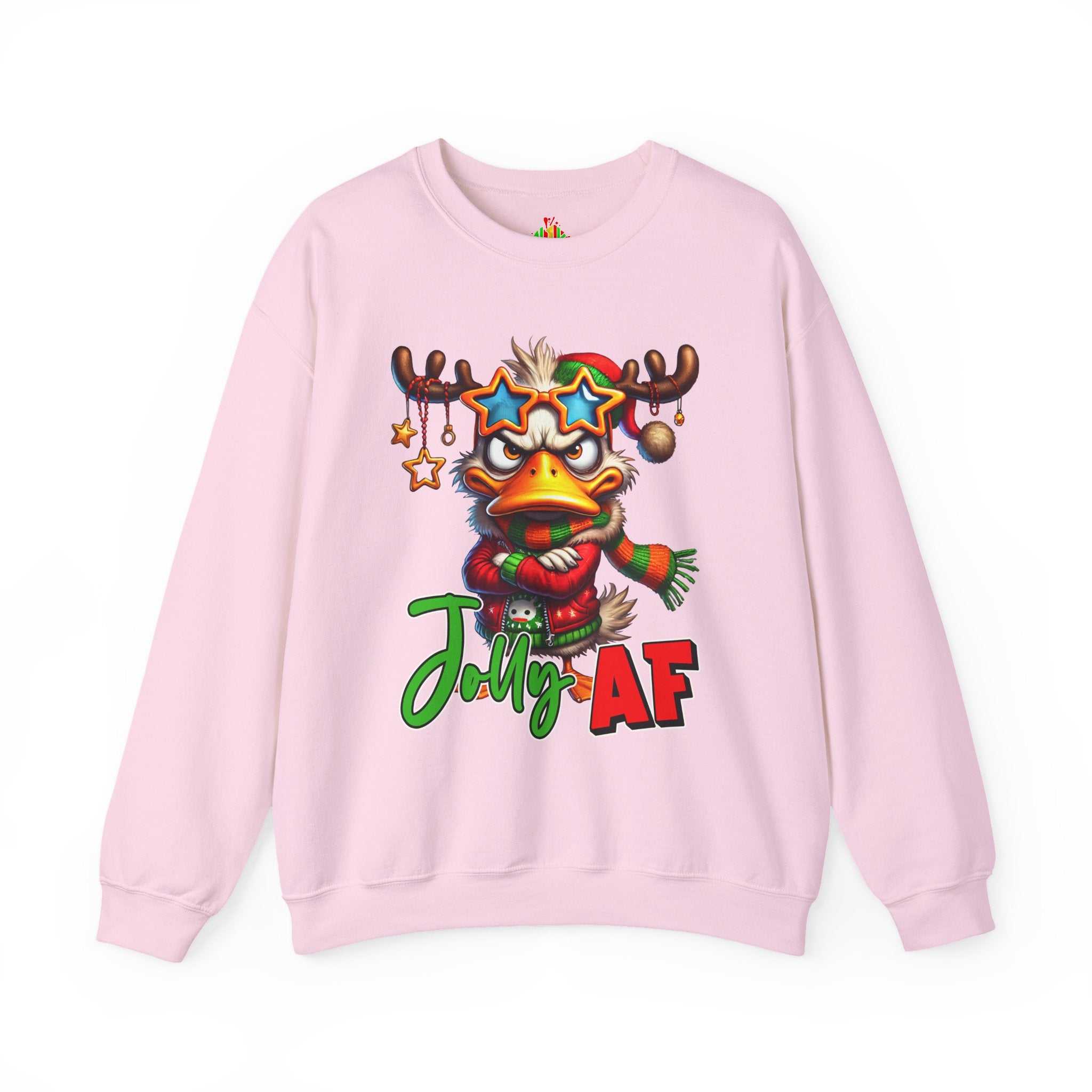 Jolly AF Funny Christmas Crew Neck SweatshirtSweatshirtJolly AF Sweatshirt