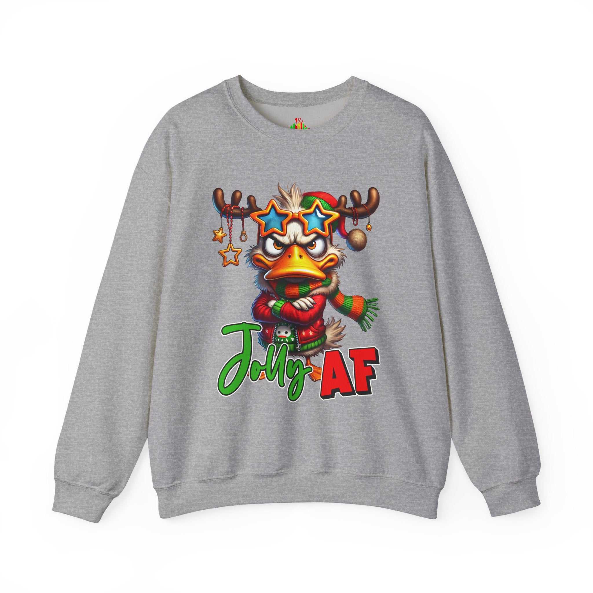 Jolly AF Funny Christmas Crew Neck SweatshirtSweatshirtJolly AF Sweatshirt