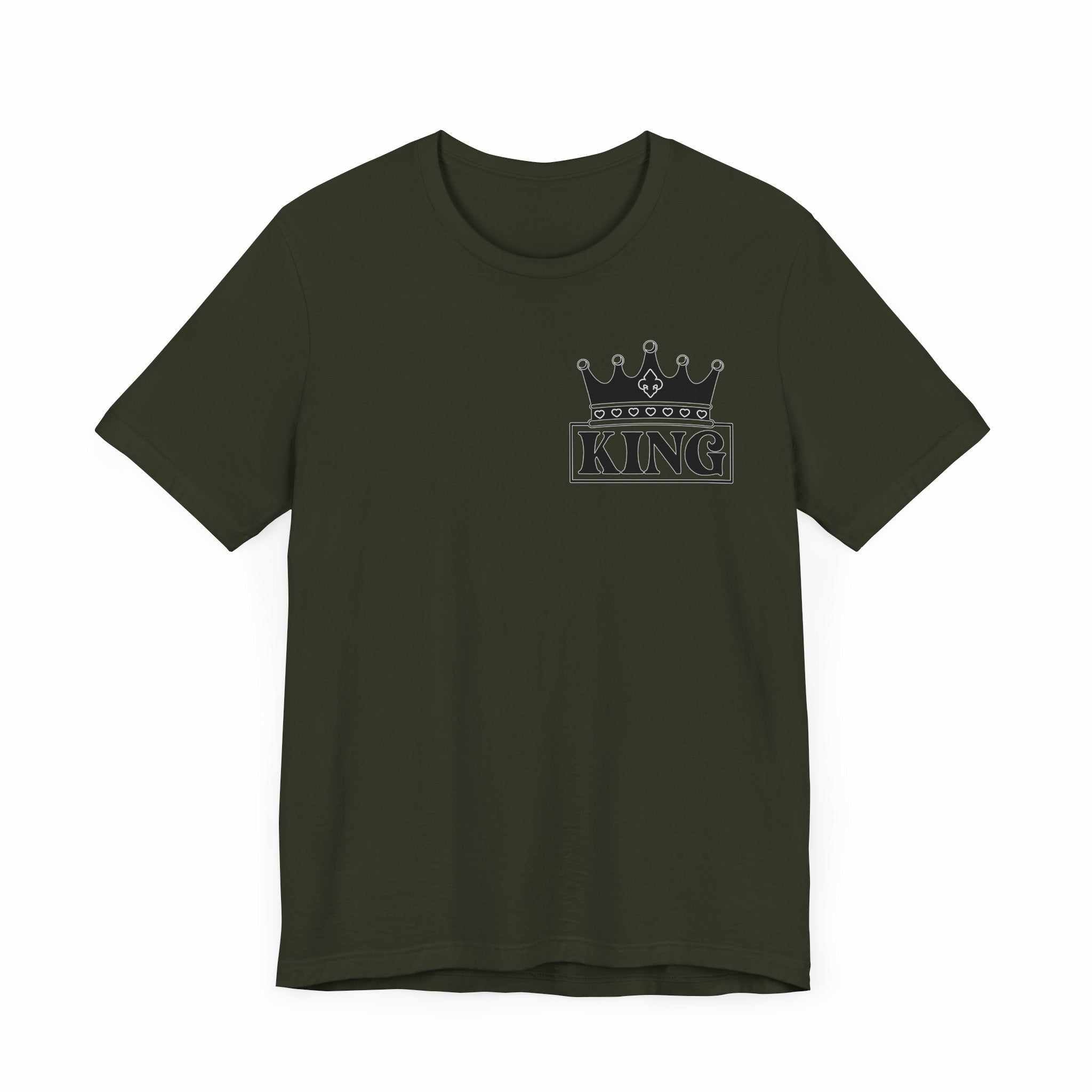 King with his Queen Valentine Casual Soft Unisex Jersey Crew Neck ShorT-ShirtQueen Valentine Casual Soft Unisex Jersey Crew Neck Short Sleeve Tee
