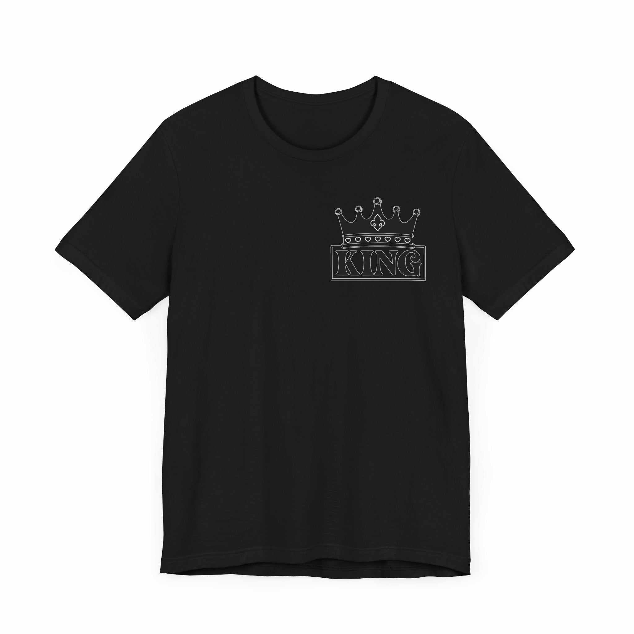 King with his Queen Valentine Casual Soft Unisex Jersey Crew Neck ShorT-ShirtQueen Valentine Casual Soft Unisex Jersey Crew Neck Short Sleeve Tee