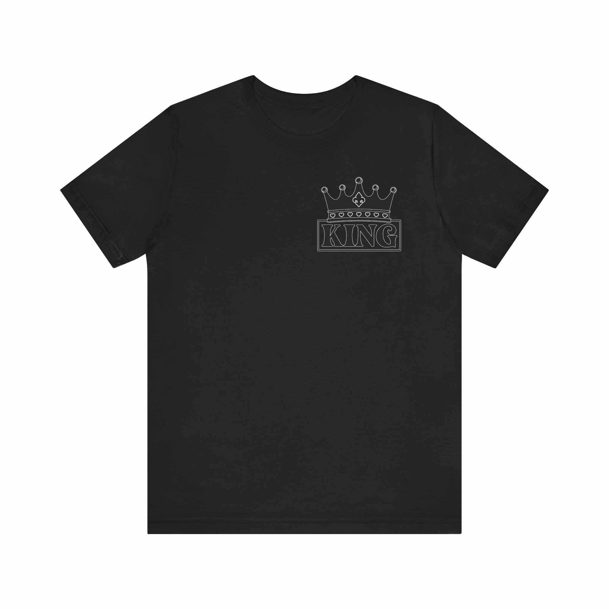 King with his Queen Valentine Casual Soft Unisex Jersey Crew Neck ShorT-ShirtQueen Valentine Casual Soft Unisex Jersey Crew Neck Short Sleeve Tee