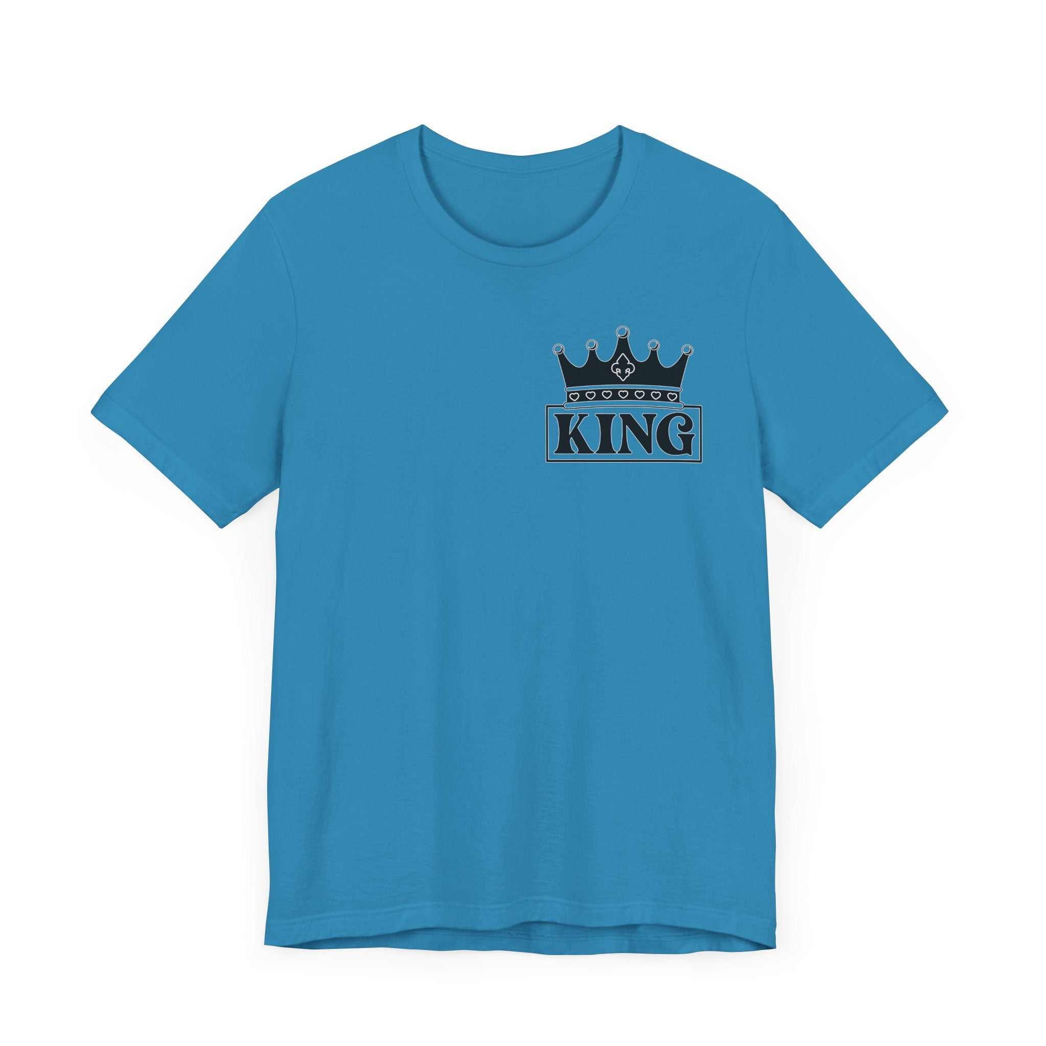 King with his Queen Valentine Casual Soft Unisex Jersey Crew Neck ShorT-ShirtQueen Valentine Casual Soft Unisex Jersey Crew Neck Short Sleeve Tee