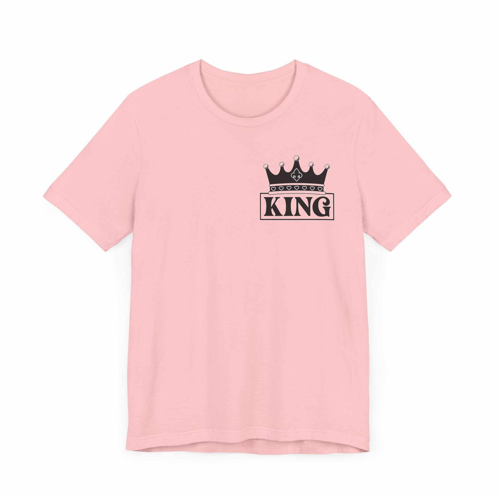 King with his Queen Valentine Casual Soft Unisex Jersey Crew Neck ShorT-ShirtQueen Valentine Casual Soft Unisex Jersey Crew Neck Short Sleeve Tee
