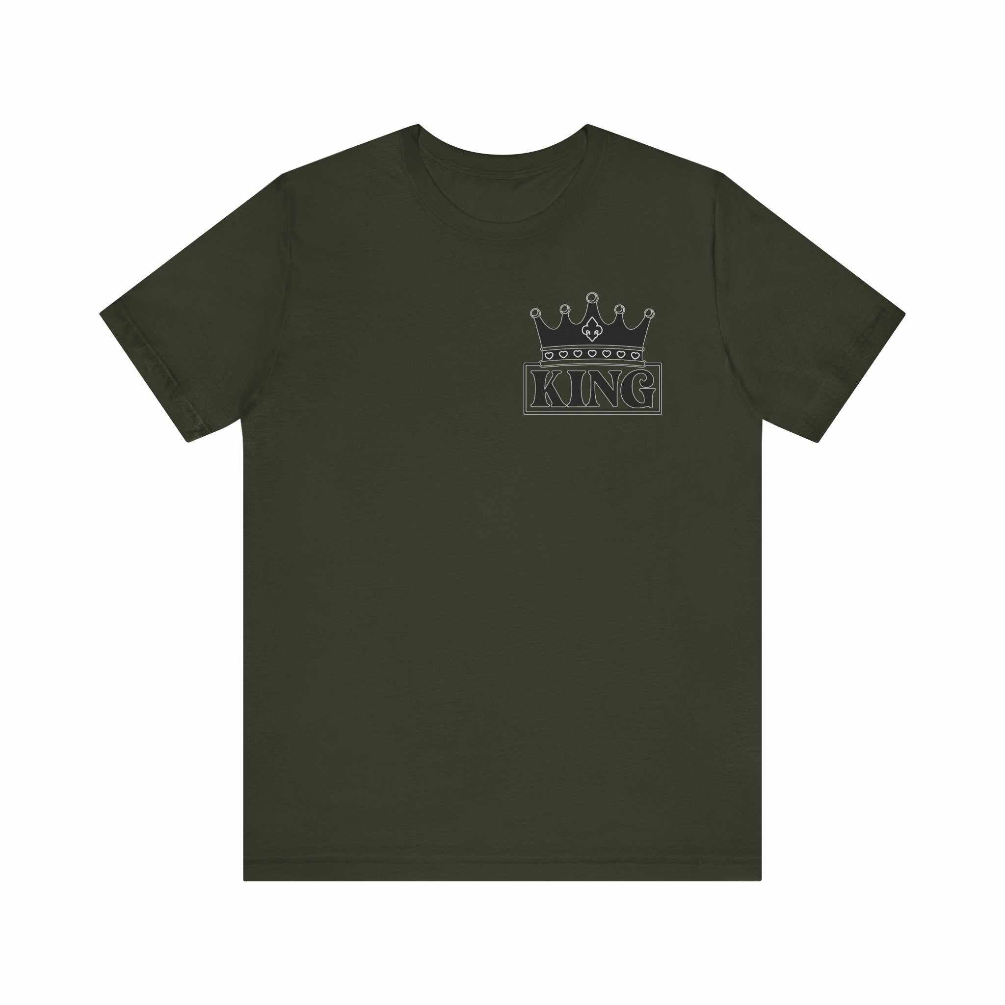 King with his Queen Valentine Casual Soft Unisex Jersey Crew Neck ShorT-ShirtQueen Valentine Casual Soft Unisex Jersey Crew Neck Short Sleeve Tee