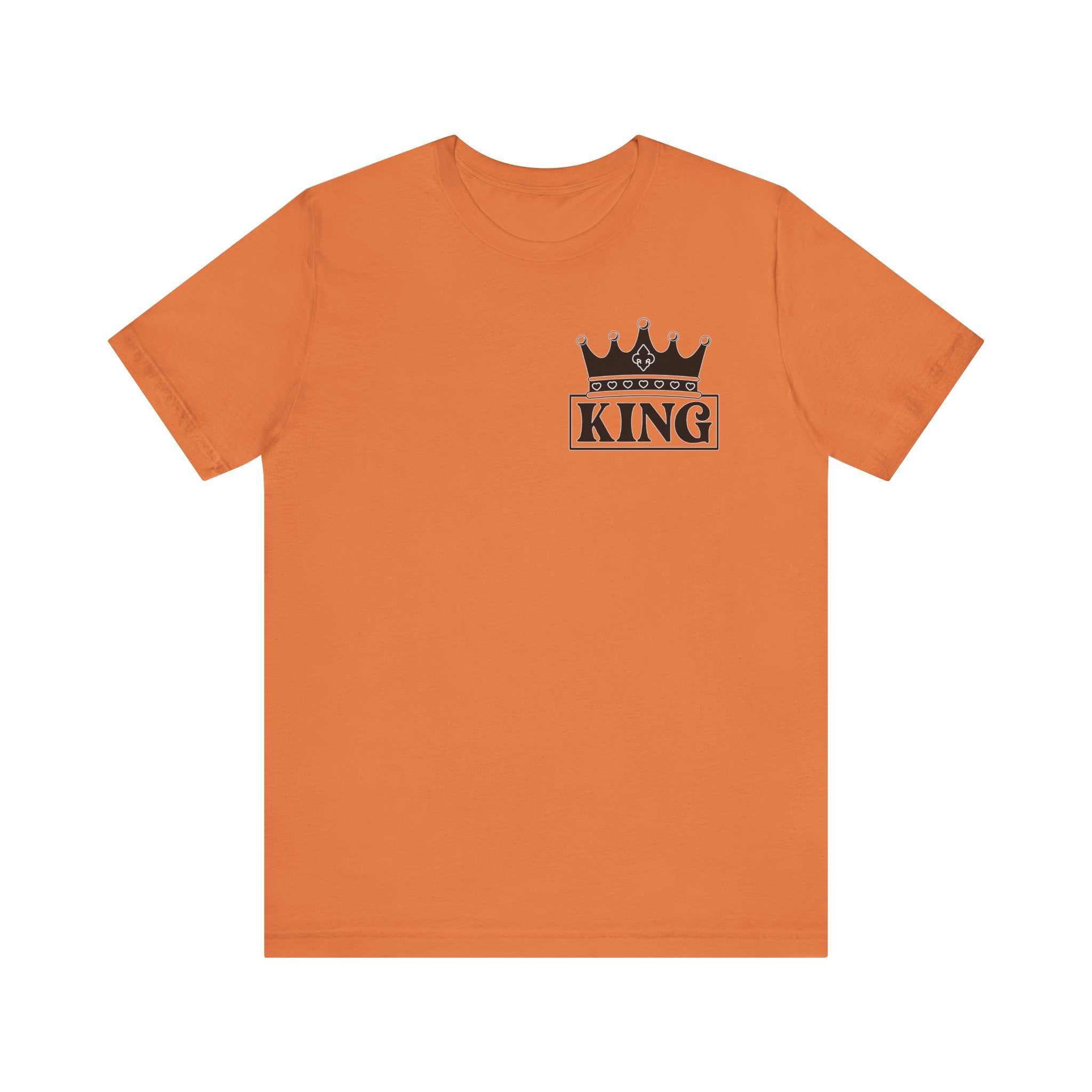 King with his Queen Valentine Casual Soft Unisex Jersey Crew Neck ShorT-ShirtQueen Valentine Casual Soft Unisex Jersey Crew Neck Short Sleeve Tee