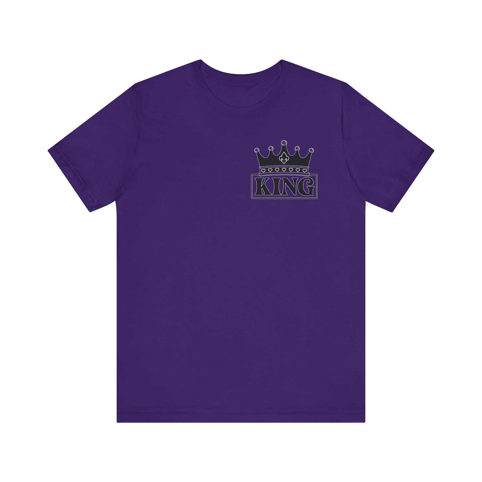 King with his Queen Valentine Casual Soft Unisex Jersey Crew Neck ShorT-ShirtQueen Valentine Casual Soft Unisex Jersey Crew Neck Short Sleeve Tee