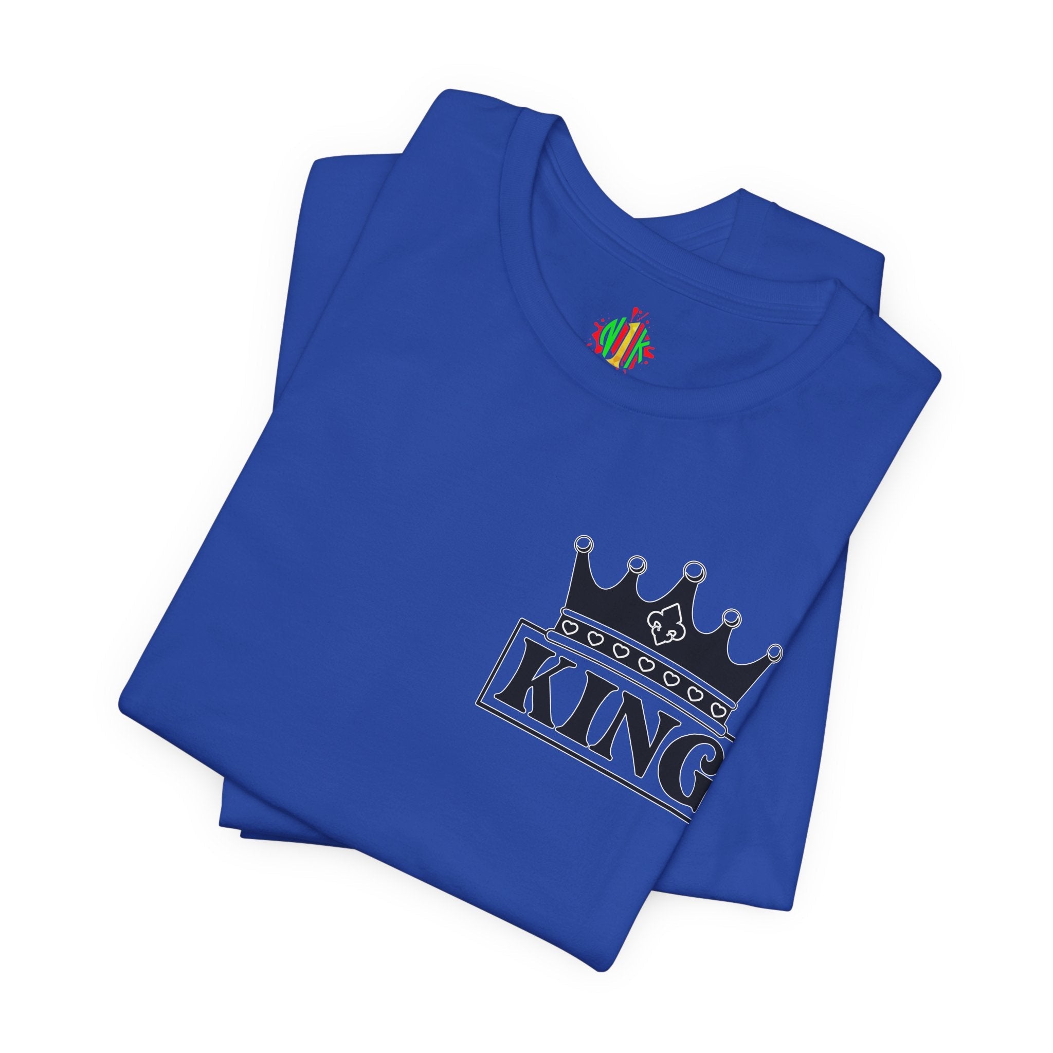 King with his Queen Valentine Couple's Casual Soft Unisex Jersey Crew Neck Short Sleeve Tee