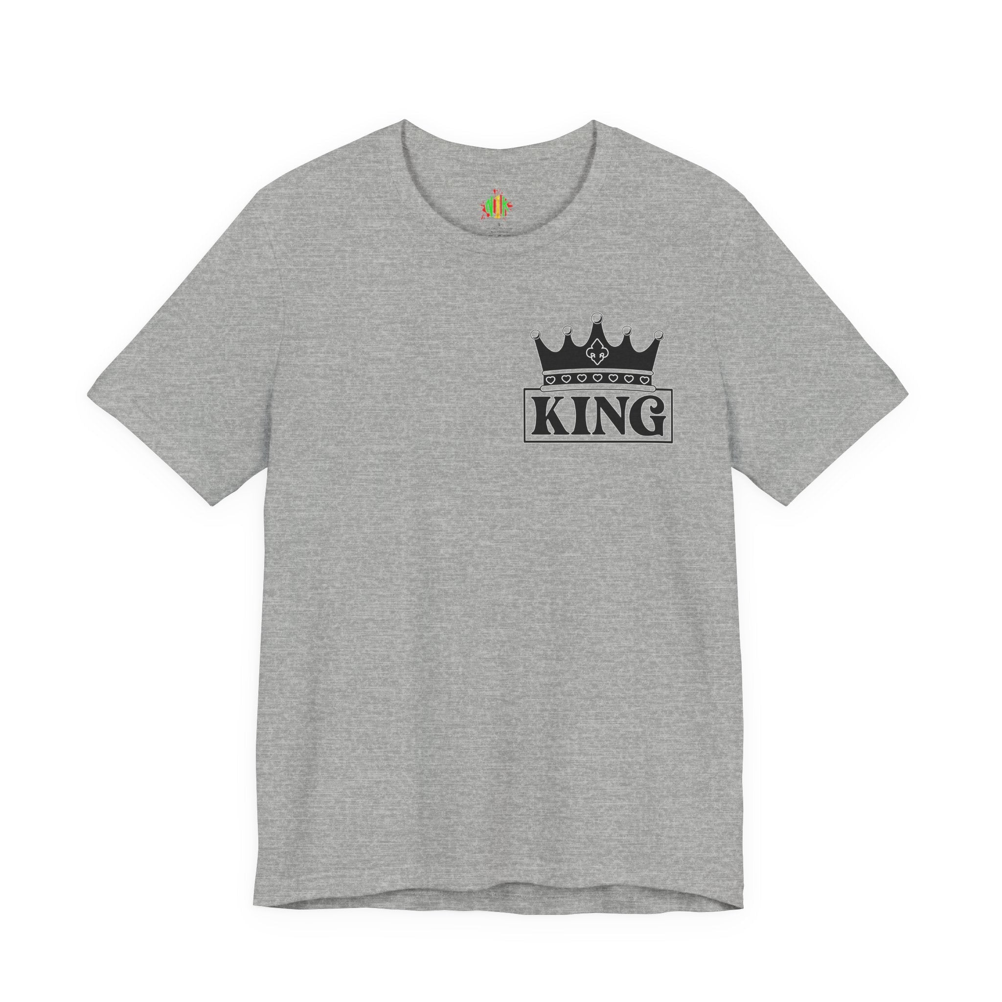 King with his Queen Valentine Couple's Casual Soft Unisex Jersey Crew Neck Short Sleeve Tee