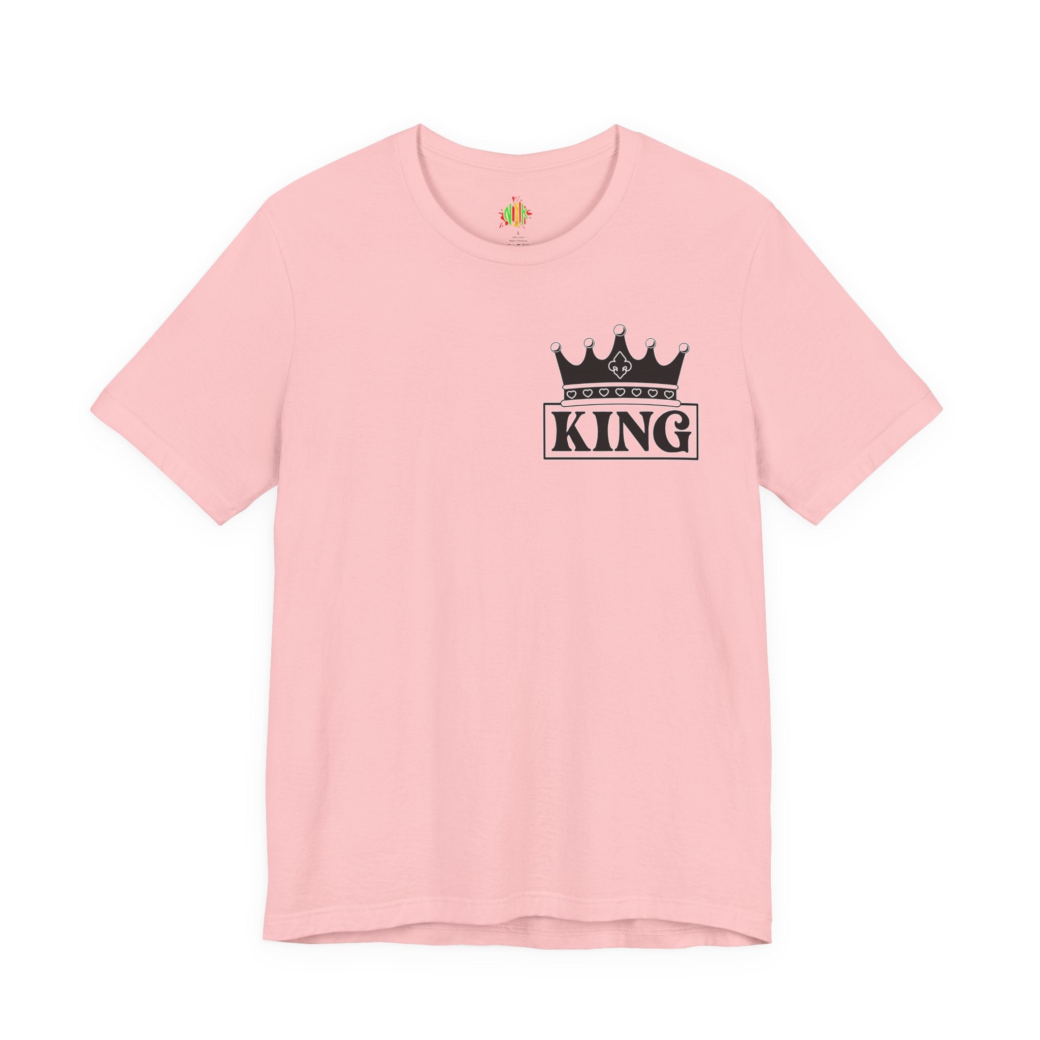 King with his Queen Valentine Couple's Casual Soft Unisex Jersey Crew Neck Short Sleeve Tee