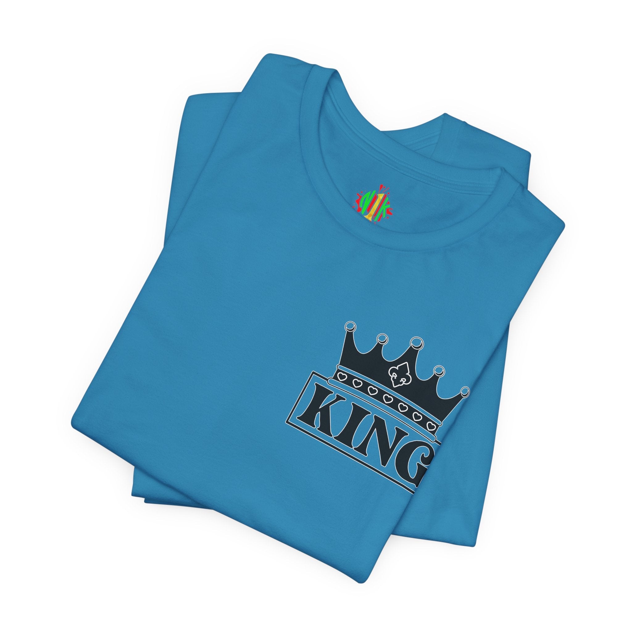 King with his Queen Valentine Couple's Casual Soft Unisex Jersey Crew Neck Short Sleeve Tee