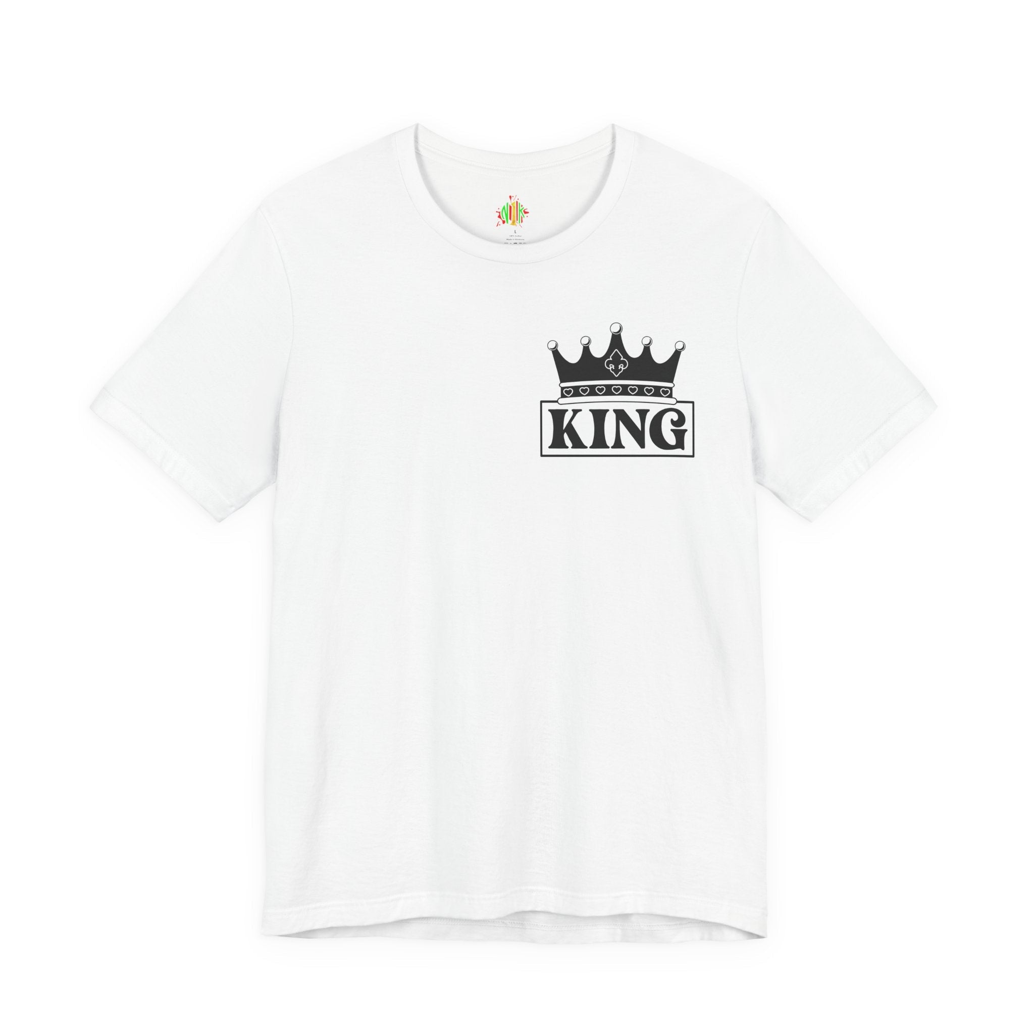King with his Queen Valentine Couple's Casual Soft Unisex Jersey Crew Neck Short Sleeve Tee