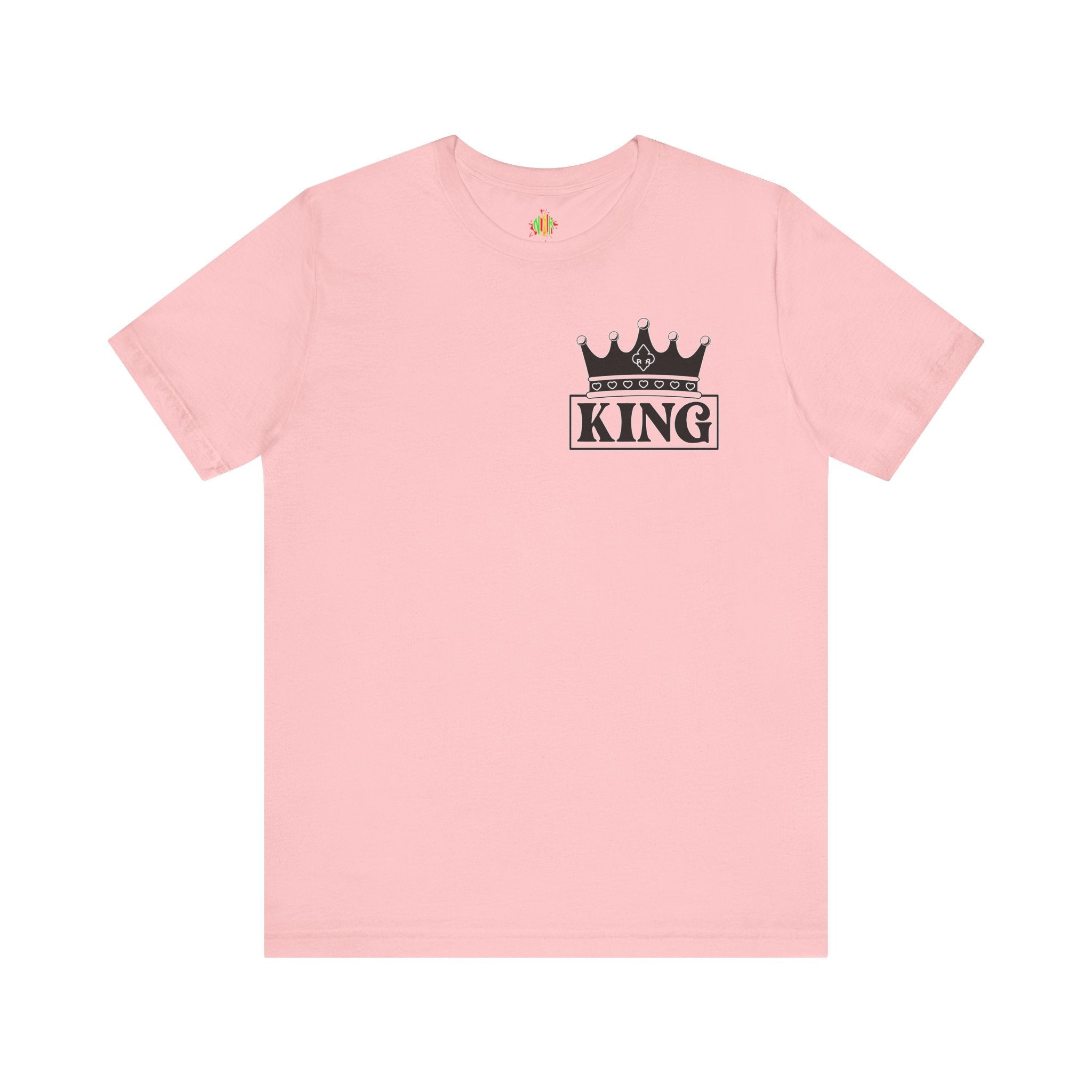 King with his Queen Valentine Couple's Casual Soft Unisex Jersey Crew Neck Short Sleeve Tee