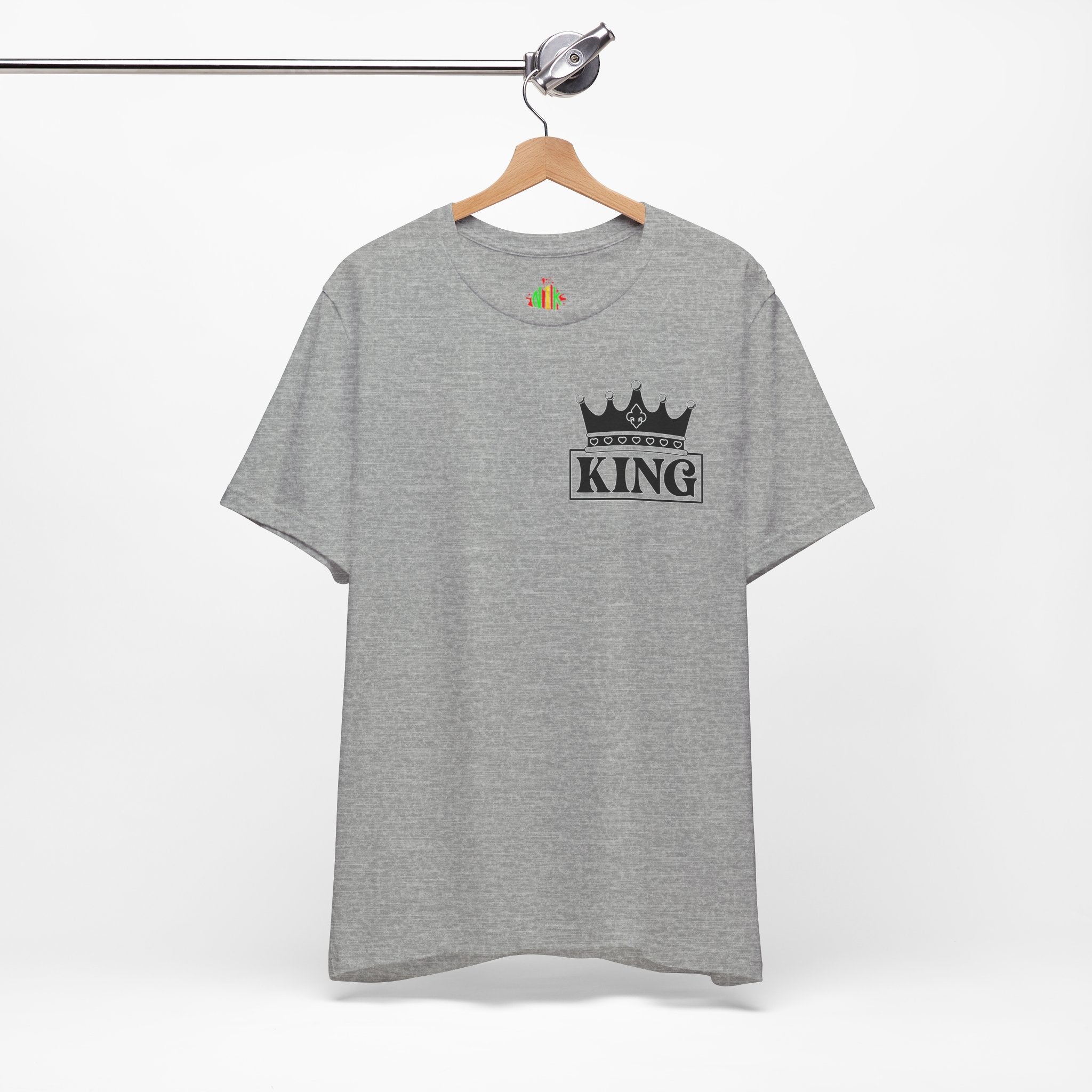 King with his Queen Valentine Couple's Casual Soft Unisex Jersey Crew Neck Short Sleeve Tee