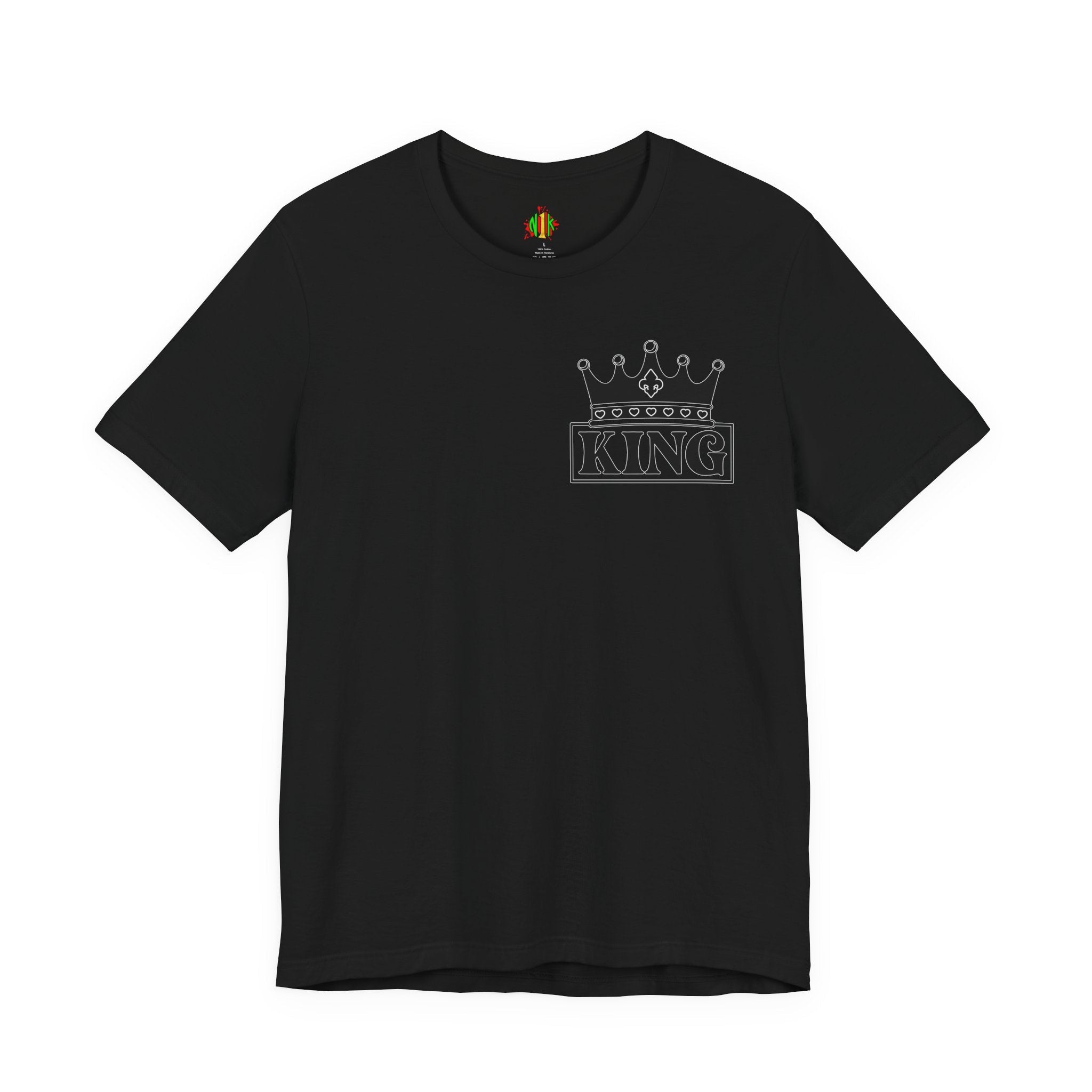 King with his Queen Valentine Couple's Casual Soft Unisex Jersey Crew Neck Short Sleeve Tee