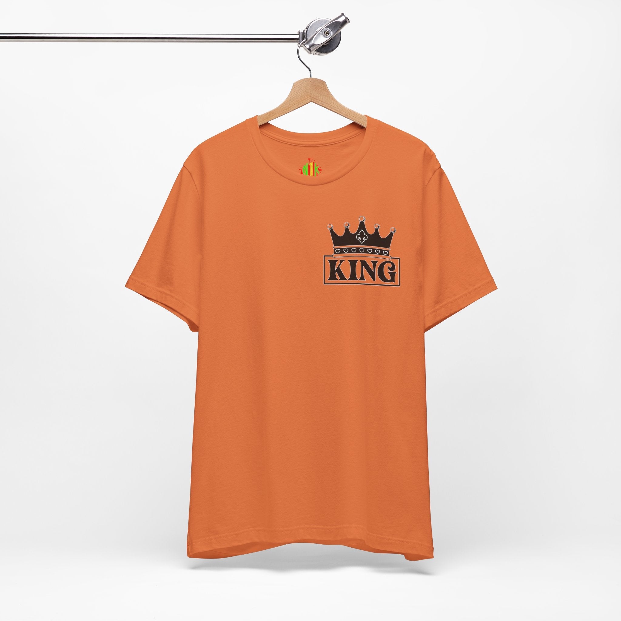 King with his Queen Valentine Couple's Casual Soft Unisex Jersey Crew Neck Short Sleeve Tee