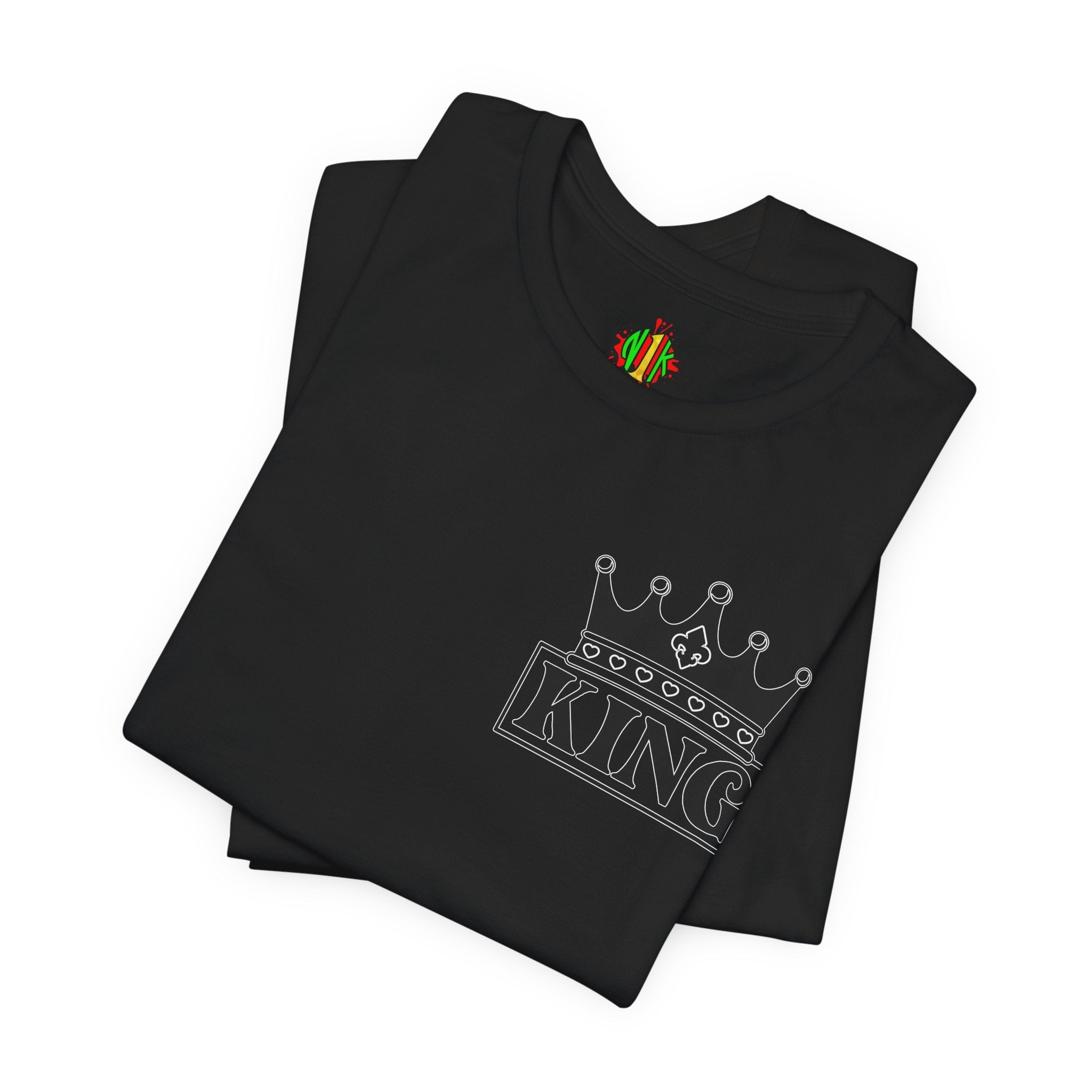 King with his Queen Valentine Couple's Casual Soft Unisex Jersey Crew Neck Short Sleeve Tee