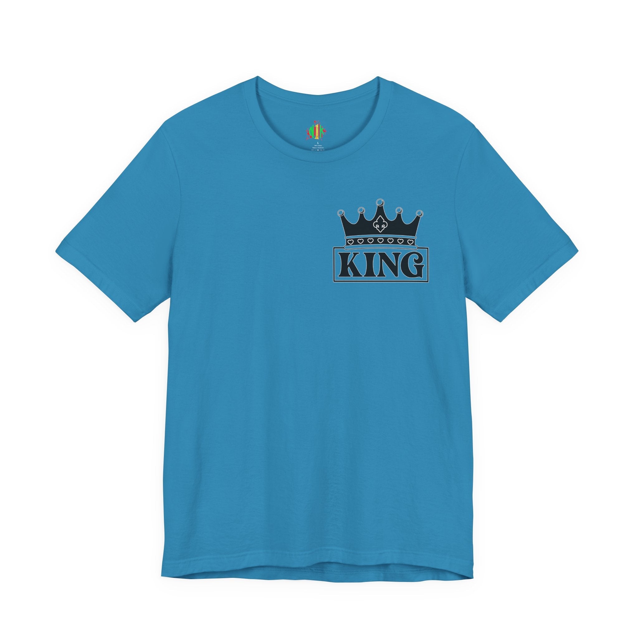 King with his Queen Valentine Couple's Casual Soft Unisex Jersey Crew Neck Short Sleeve Tee