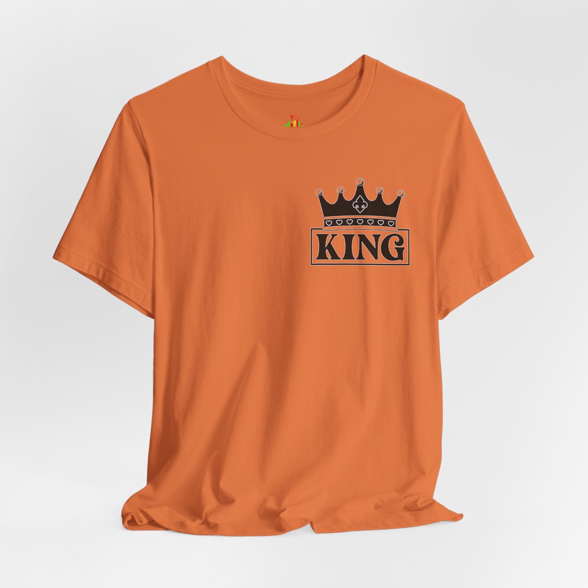 King with his Queen Valentine Couple's Casual Soft Unisex Jersey Crew Neck Short Sleeve Tee