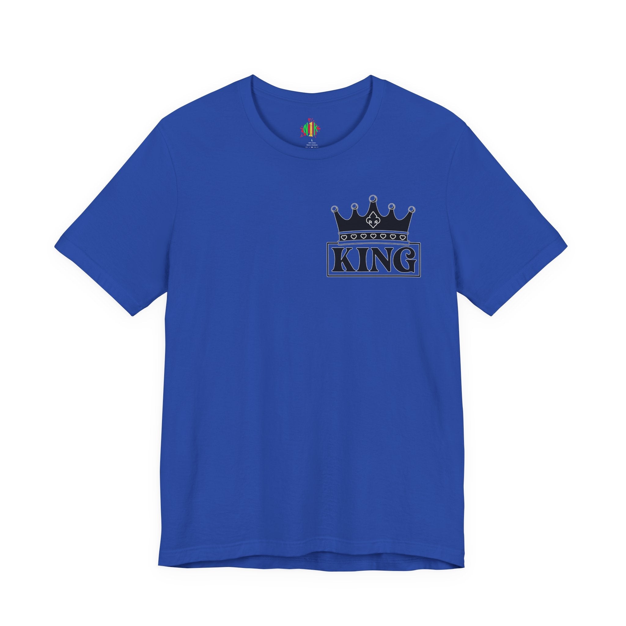 King with his Queen Valentine Couple's Casual Soft Unisex Jersey Crew Neck Short Sleeve Tee