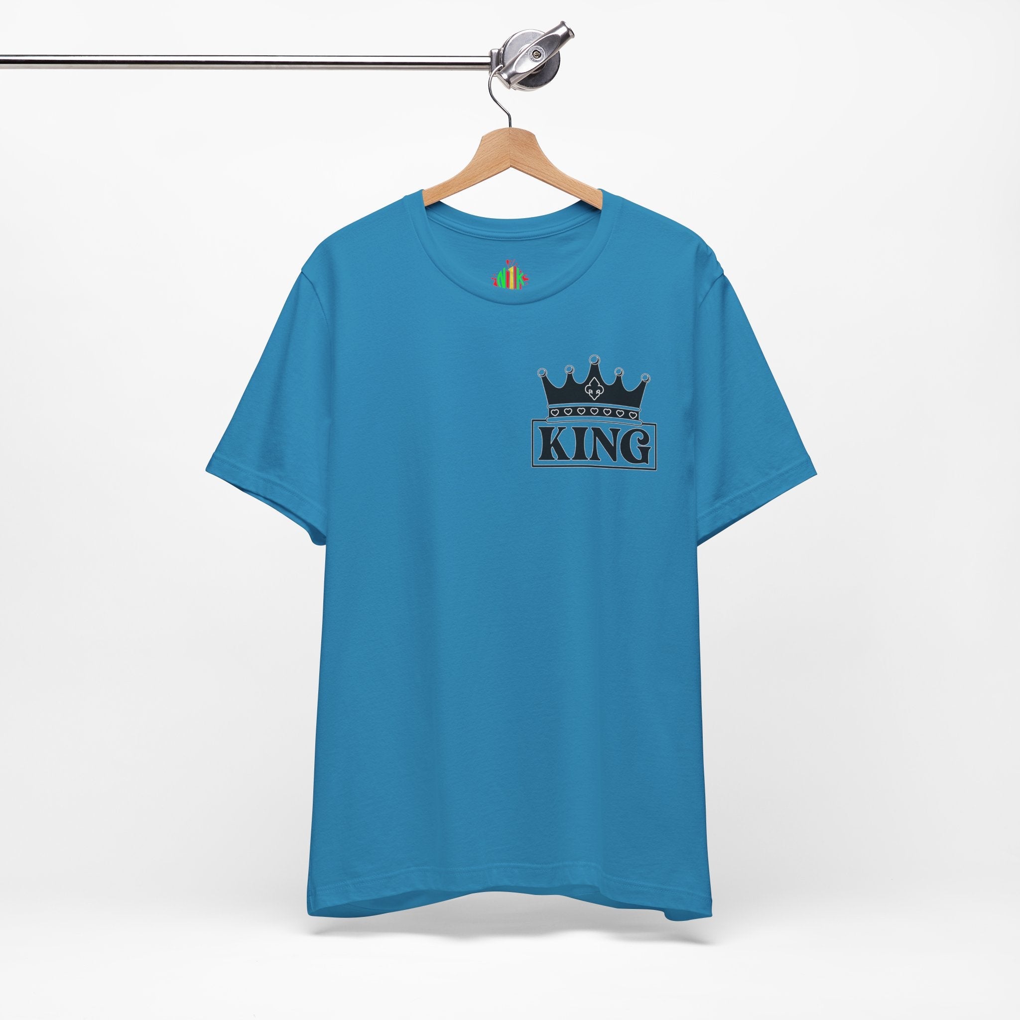 King with his Queen Valentine Couple's Casual Soft Unisex Jersey Crew Neck Short Sleeve Tee
