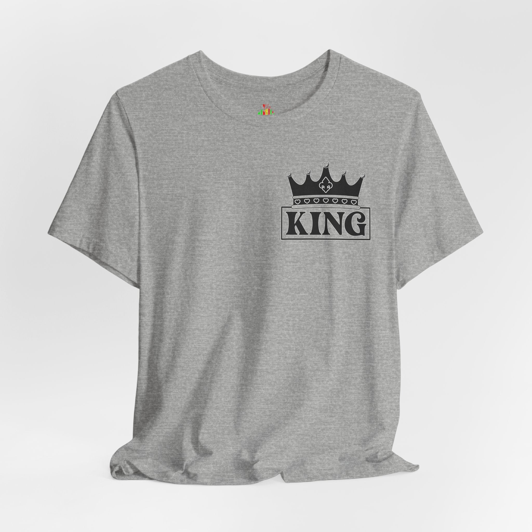 King with his Queen Valentine Couple's Casual Soft Unisex Jersey Crew Neck Short Sleeve Tee
