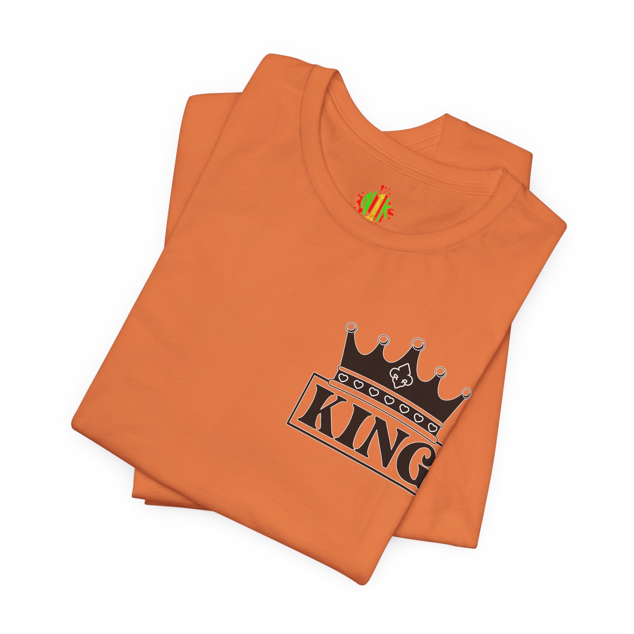 King with his Queen Valentine Couple's Casual Soft Unisex Jersey Crew Neck Short Sleeve Tee