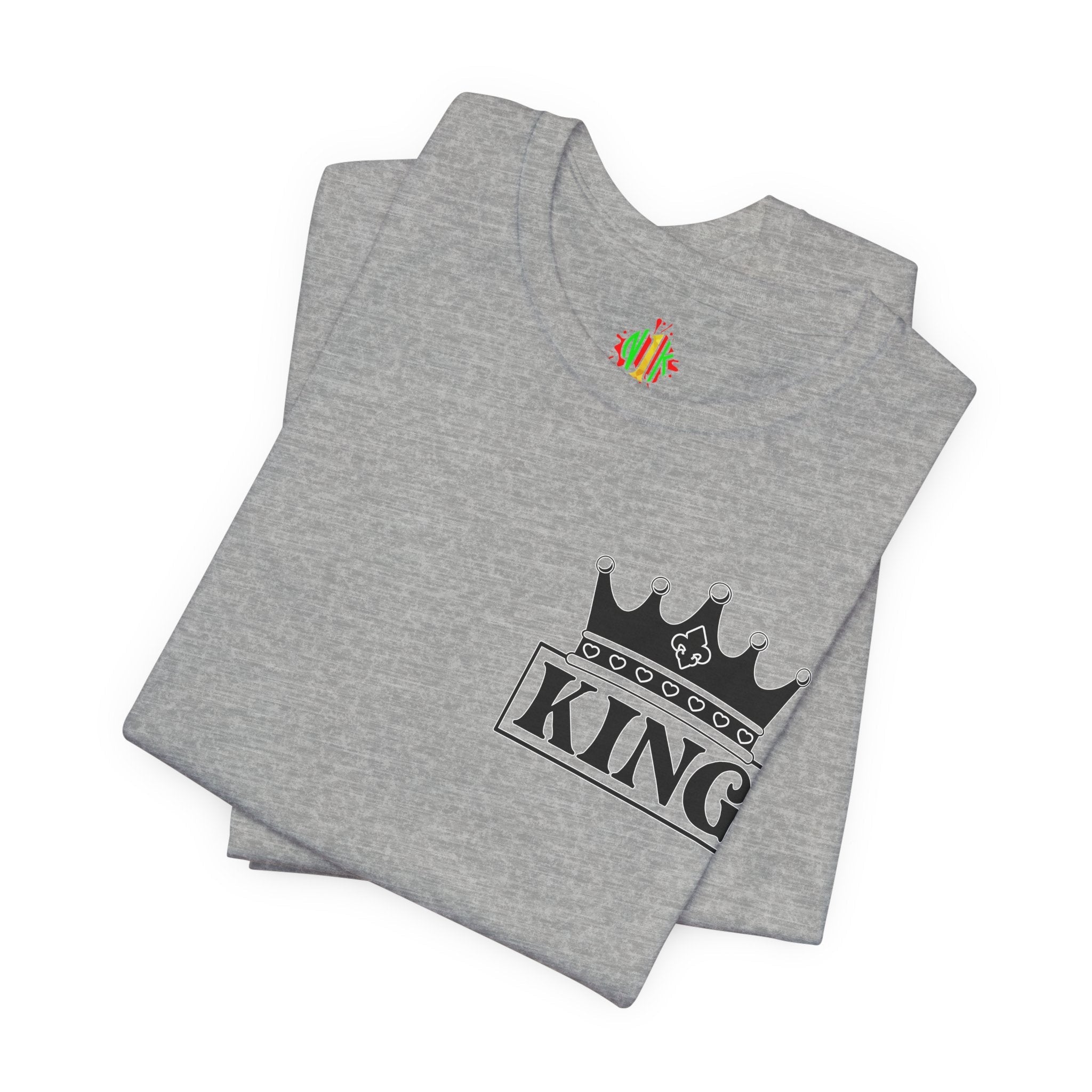 King with his Queen Valentine Couple's Casual Soft Unisex Jersey Crew Neck Short Sleeve Tee