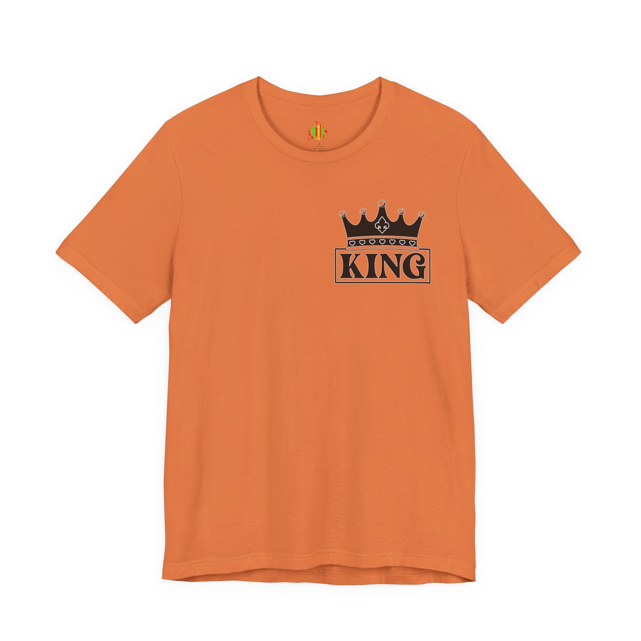 King with his Queen Valentine Couple's Casual Soft Unisex Jersey Crew Neck Short Sleeve Tee