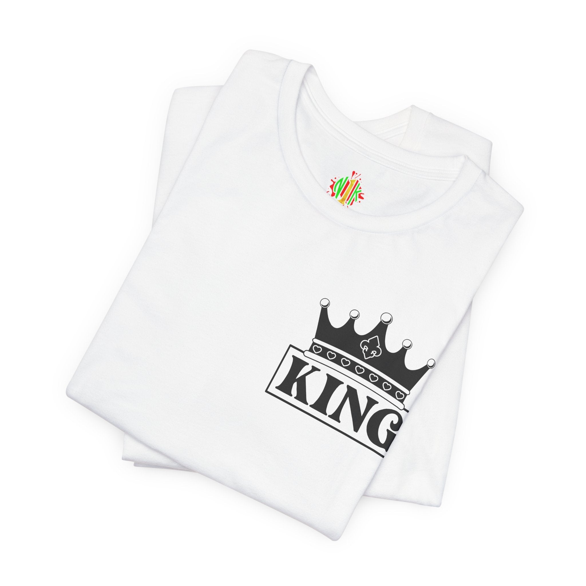 King with his Queen Valentine Couple's Casual Soft Unisex Jersey Crew Neck Short Sleeve Tee