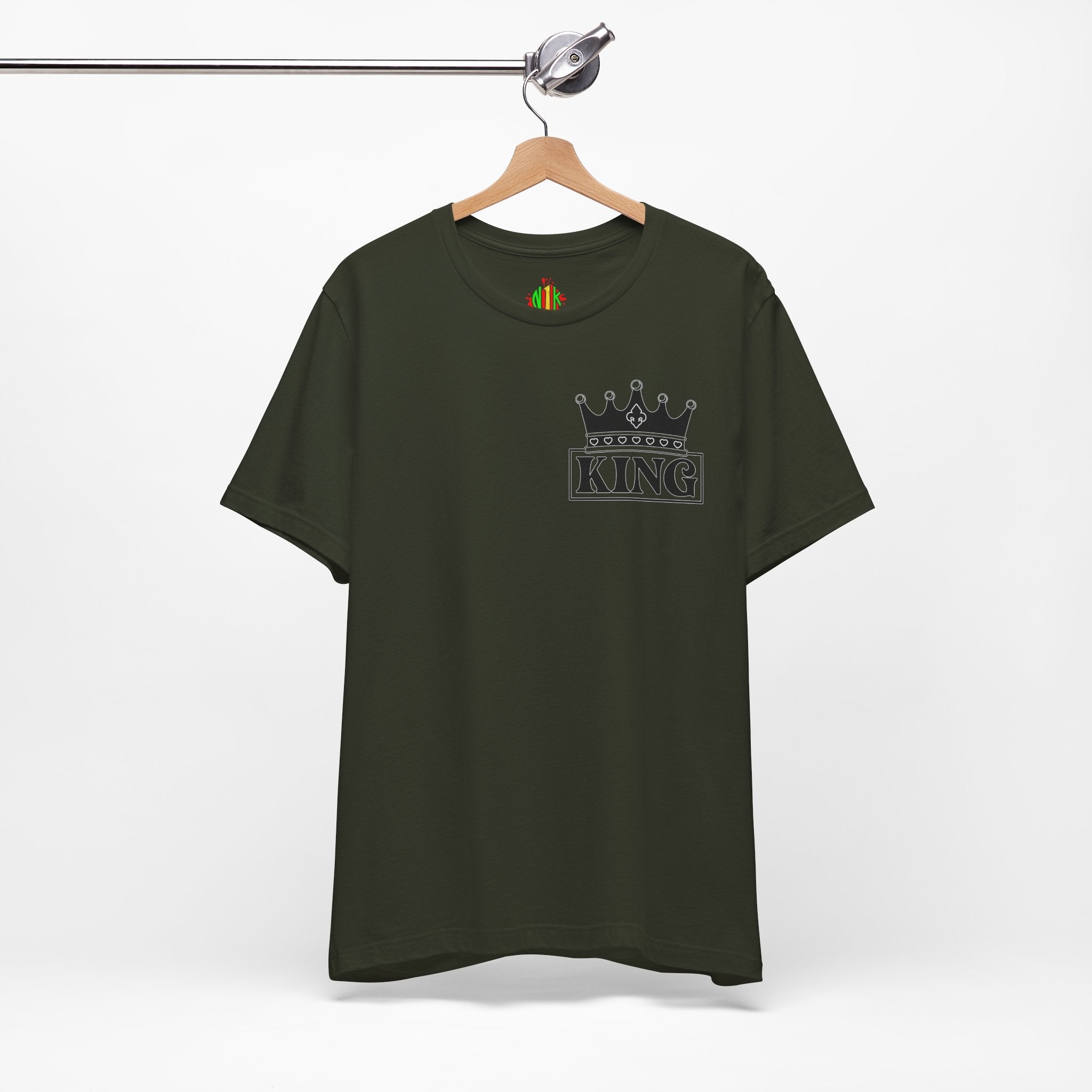 King with his Queen Valentine Couple's Casual Soft Unisex Jersey Crew Neck Short Sleeve Tee