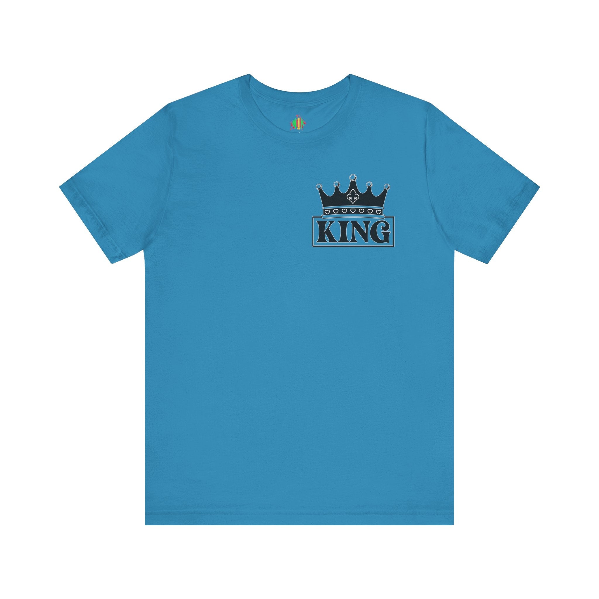 King with his Queen Valentine Couple's Casual Soft Unisex Jersey Crew Neck Short Sleeve Tee