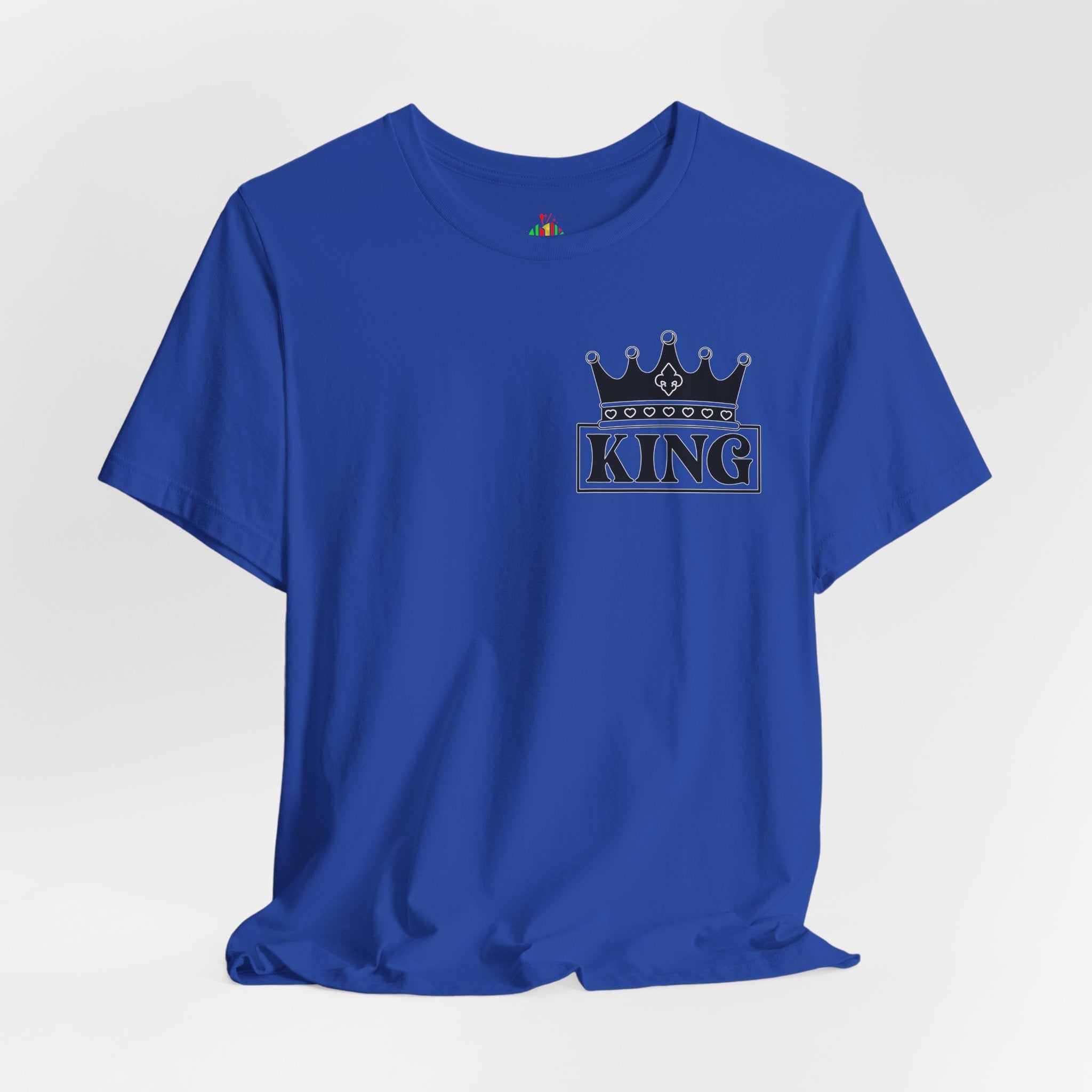King with his Queen Valentine Couple's Casual Soft Unisex Jersey Crew Neck Short Sleeve Tee