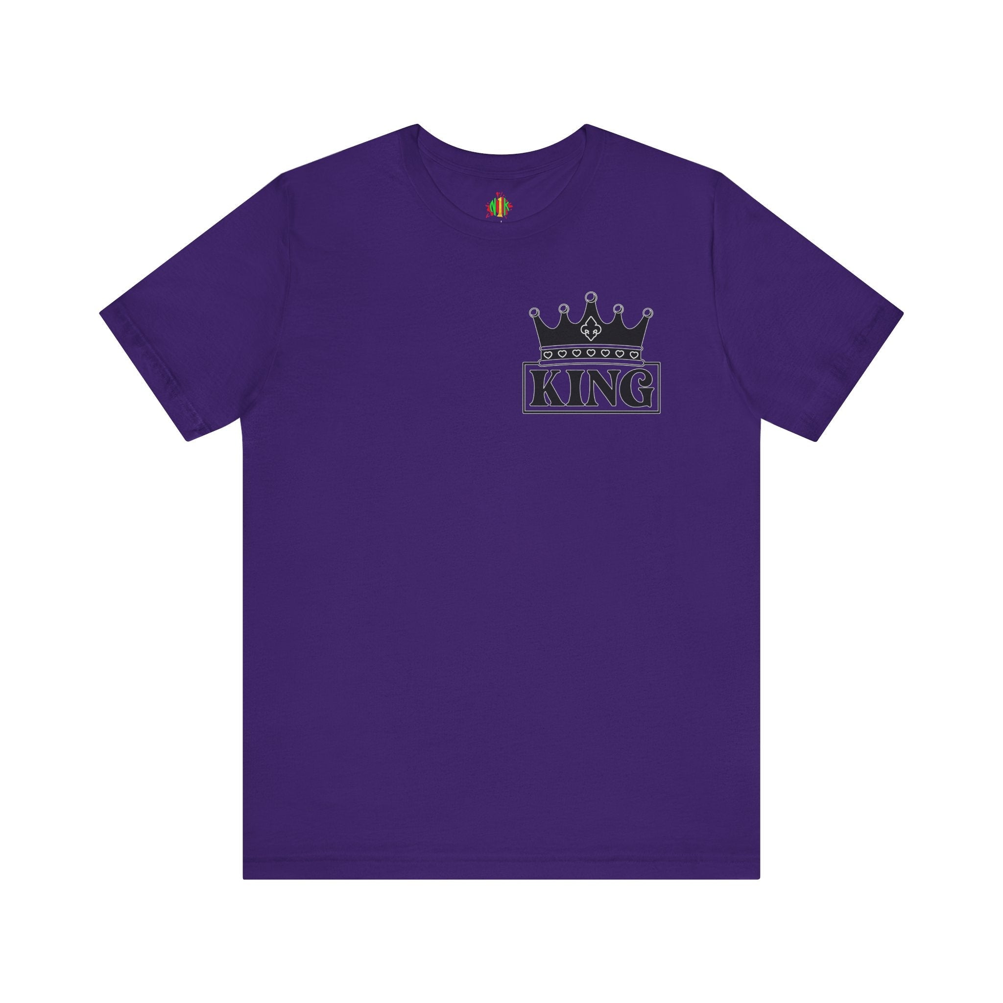 King with his Queen Valentine Couple's Casual Soft Unisex Jersey Crew Neck Short Sleeve Tee