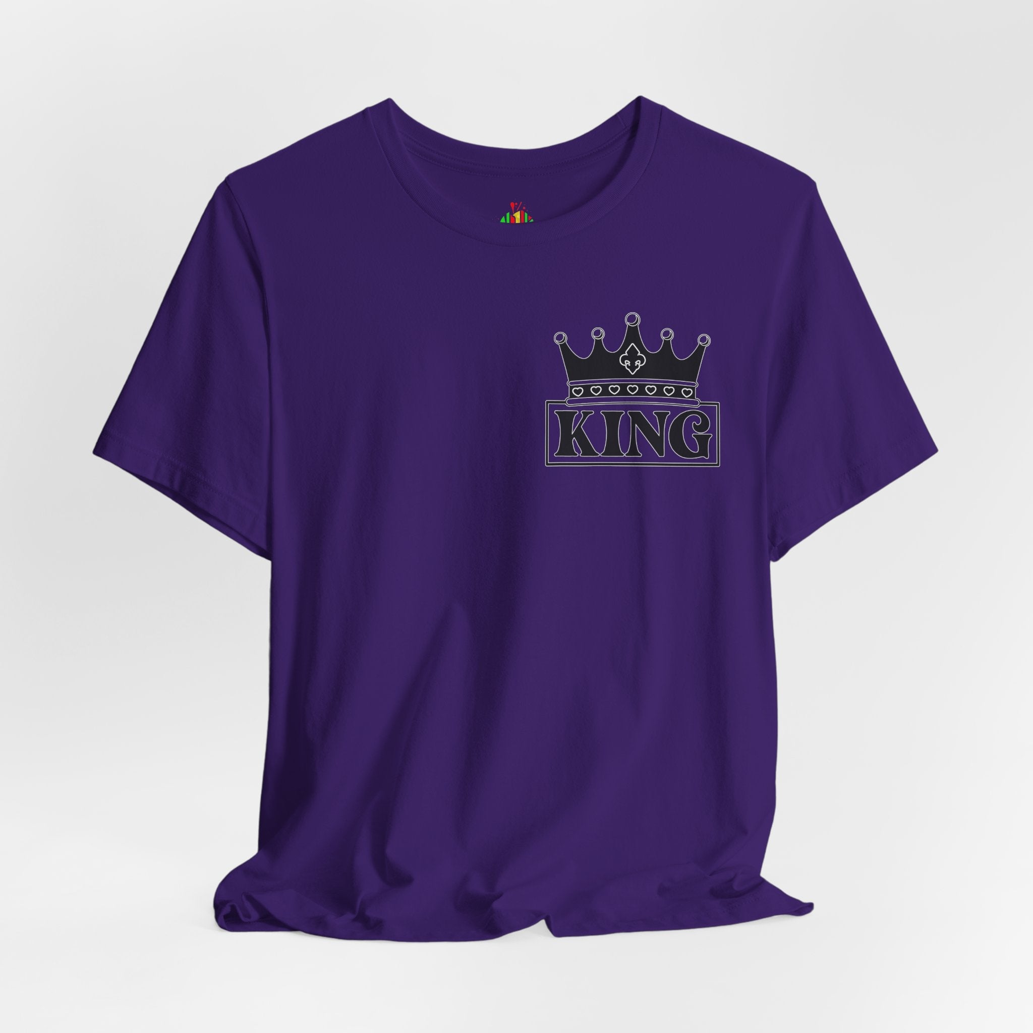 King with his Queen Valentine Couple's Casual Soft Unisex Jersey Crew Neck Short Sleeve Tee