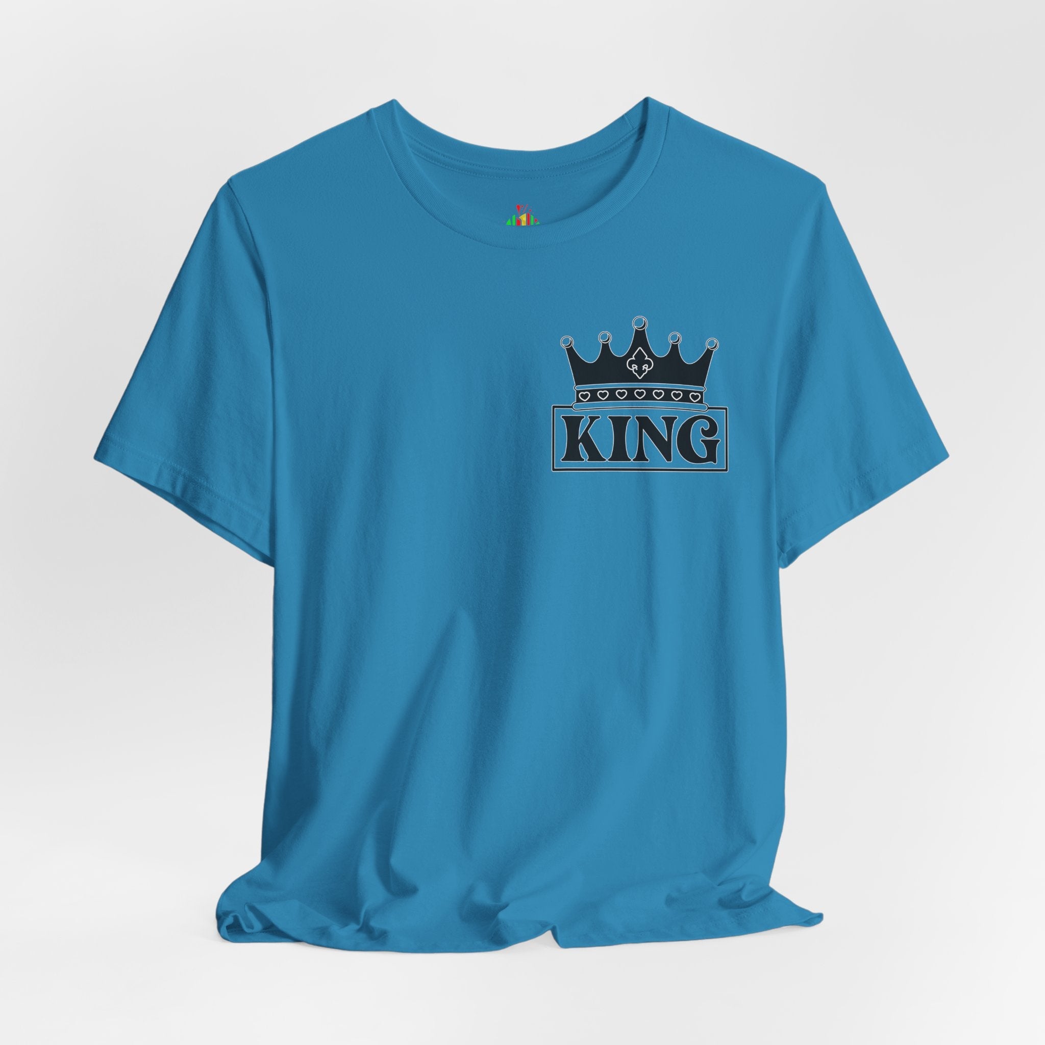 King with his Queen Valentine Couple's Casual Soft Unisex Jersey Crew Neck Short Sleeve Tee
