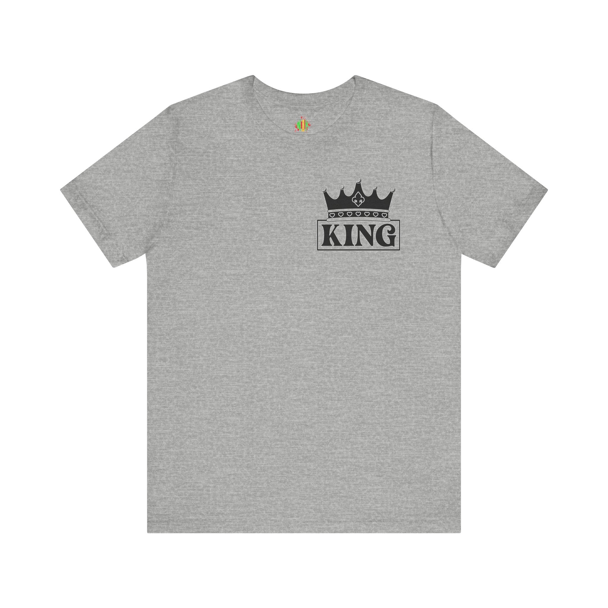 King with his Queen Valentine Couple's Casual Soft Unisex Jersey Crew Neck Short Sleeve Tee