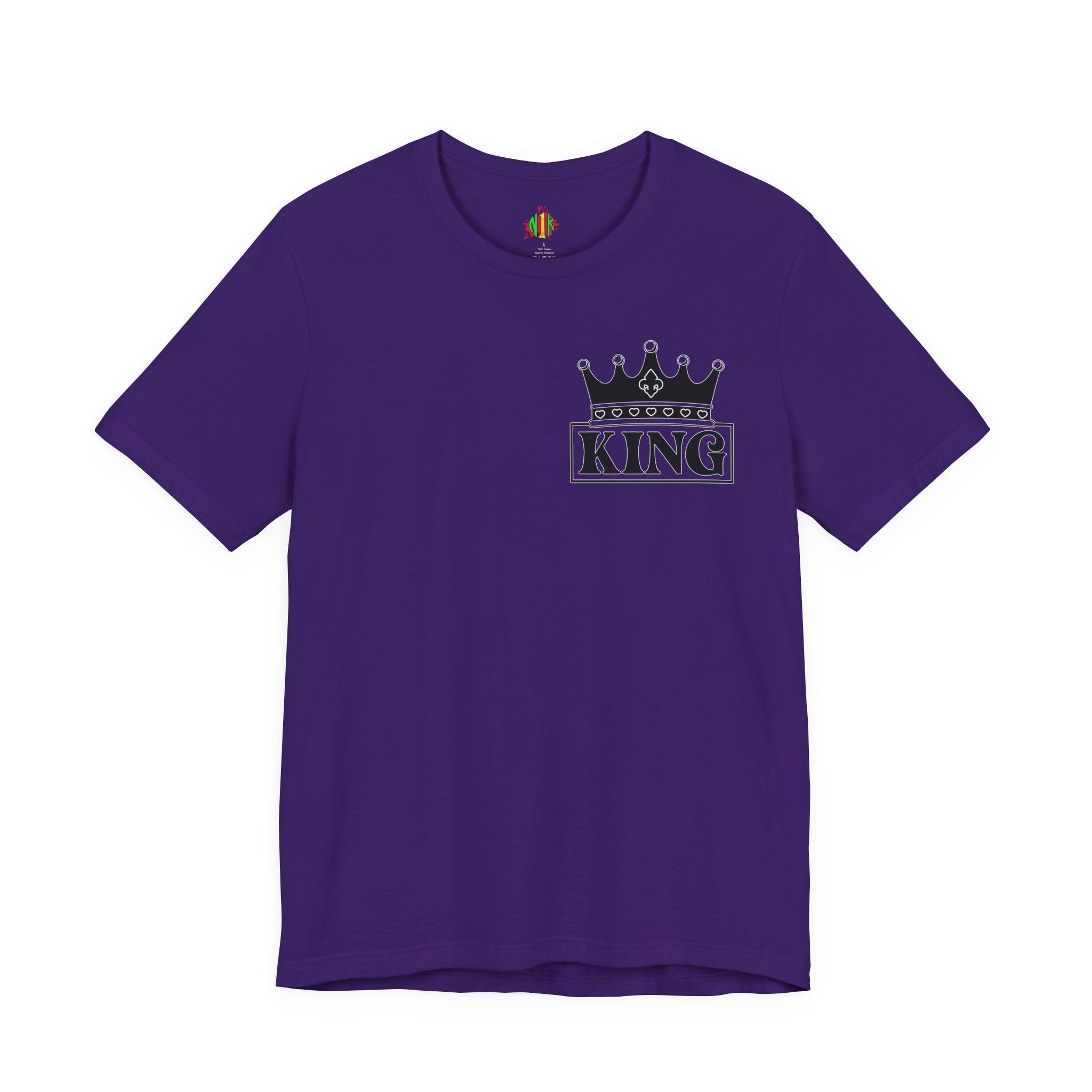 King with his Queen Valentine Couple's Casual Soft Unisex Jersey Crew Neck Short Sleeve Tee