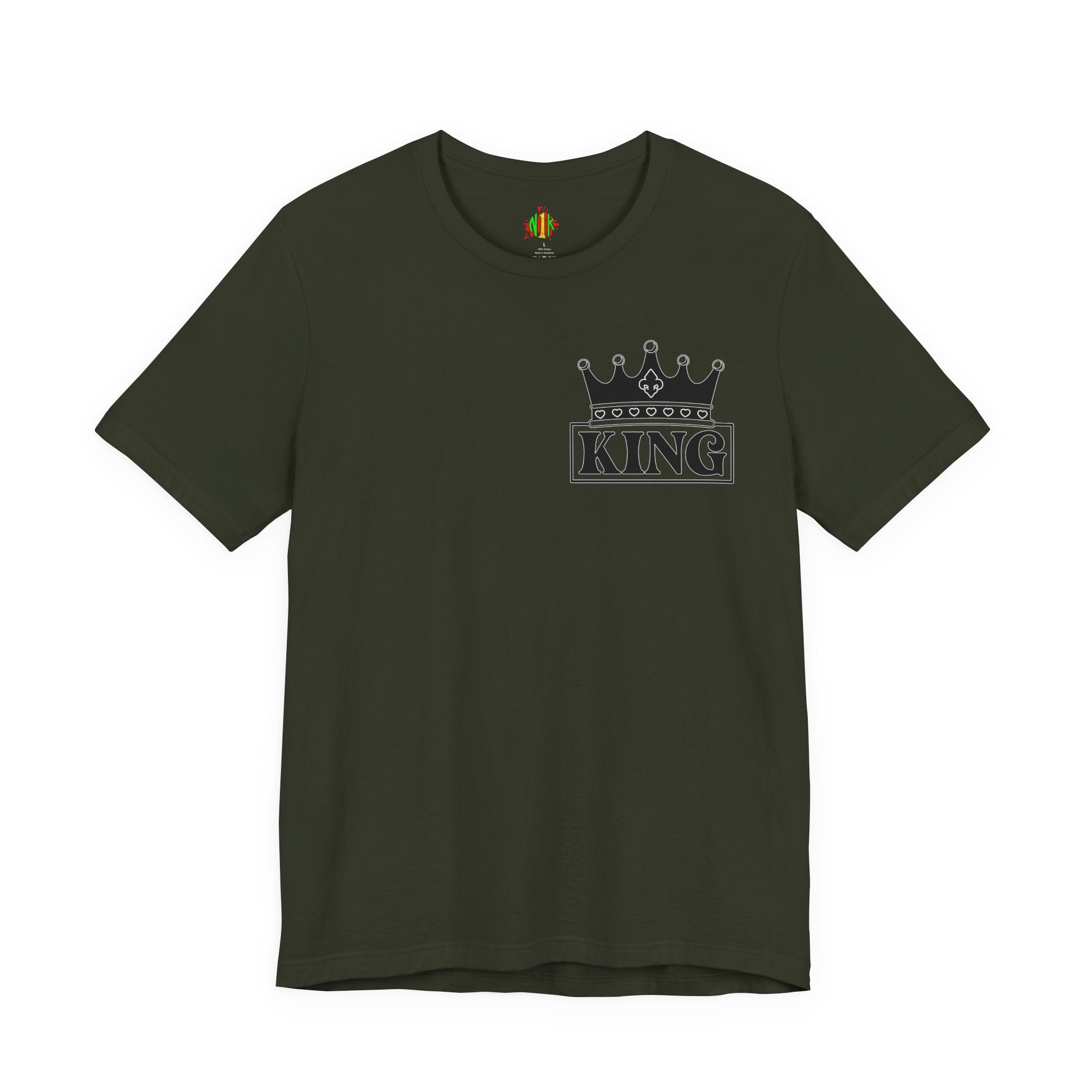 King with his Queen Valentine Couple's Casual Soft Unisex Jersey Crew Neck Short Sleeve Tee