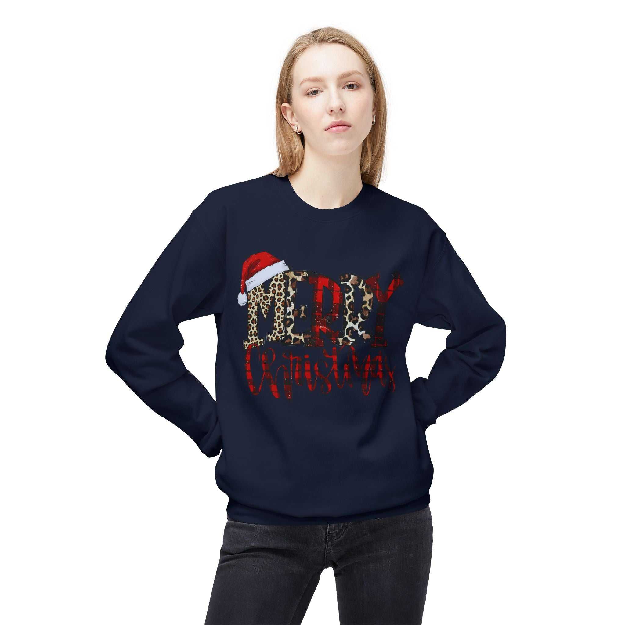 Merry Christmas Leopard Plaid SweatshirtSweatshirtMerry Christmas Leopard Plaid